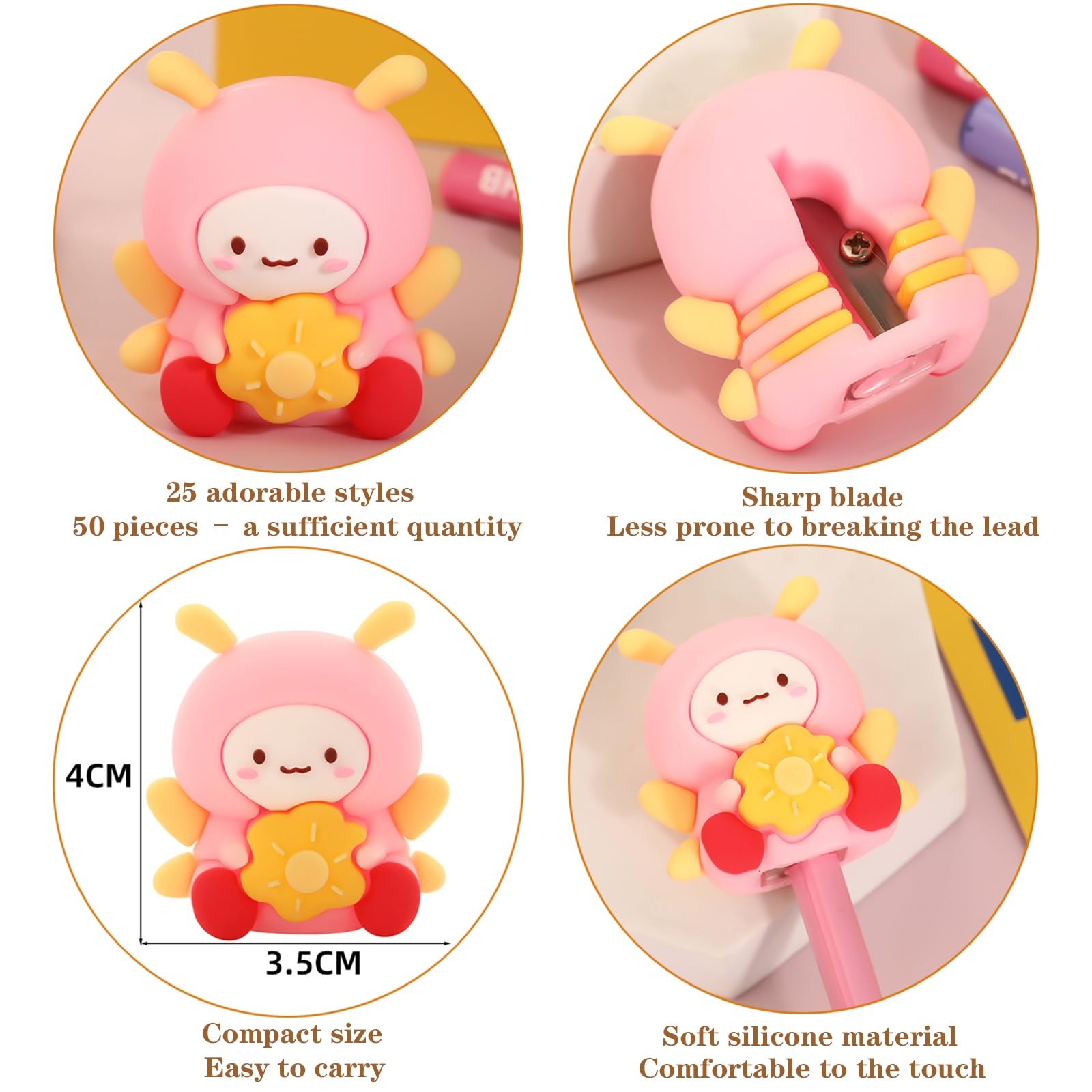Kawaii temperamatite manuale personaggi cartoni animati 50 pezzi premi classe cancelleria