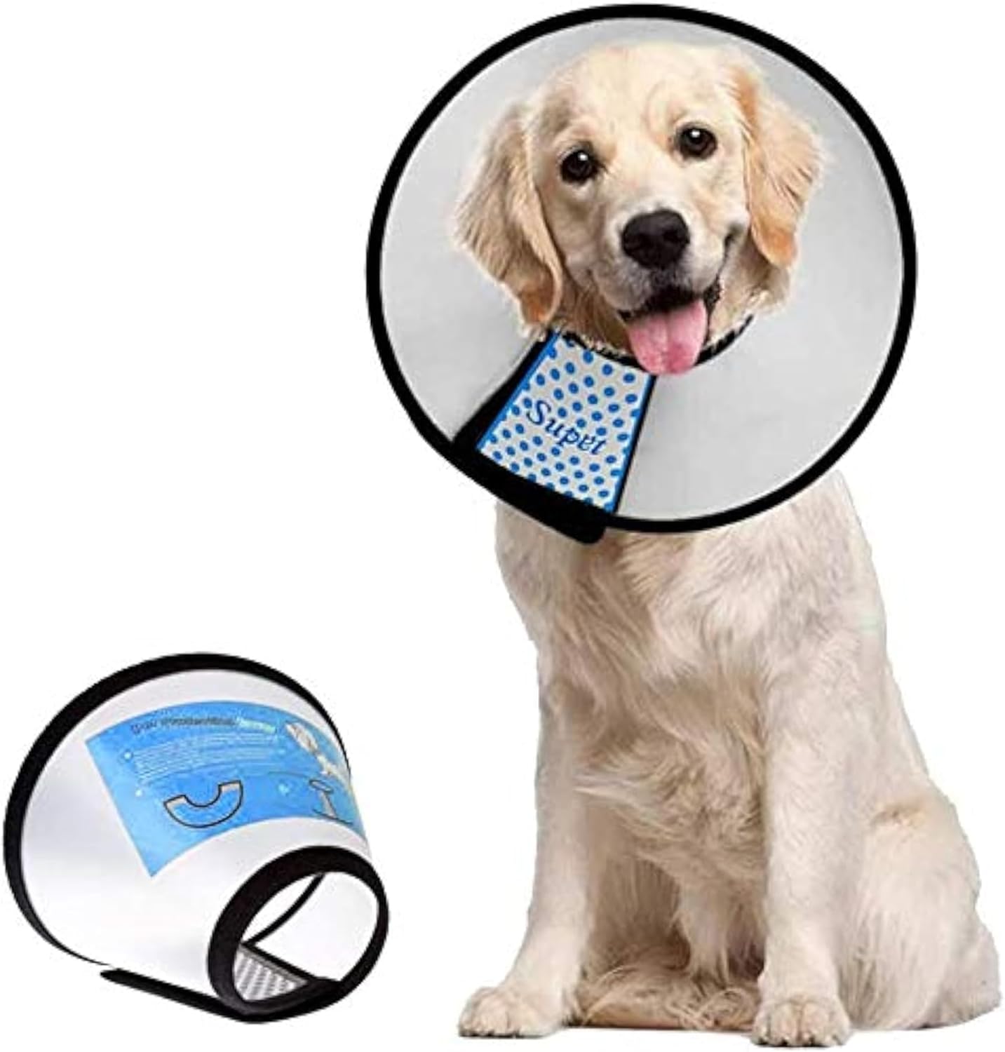 Supet Dog Cone Collar Adjustable After Surgery