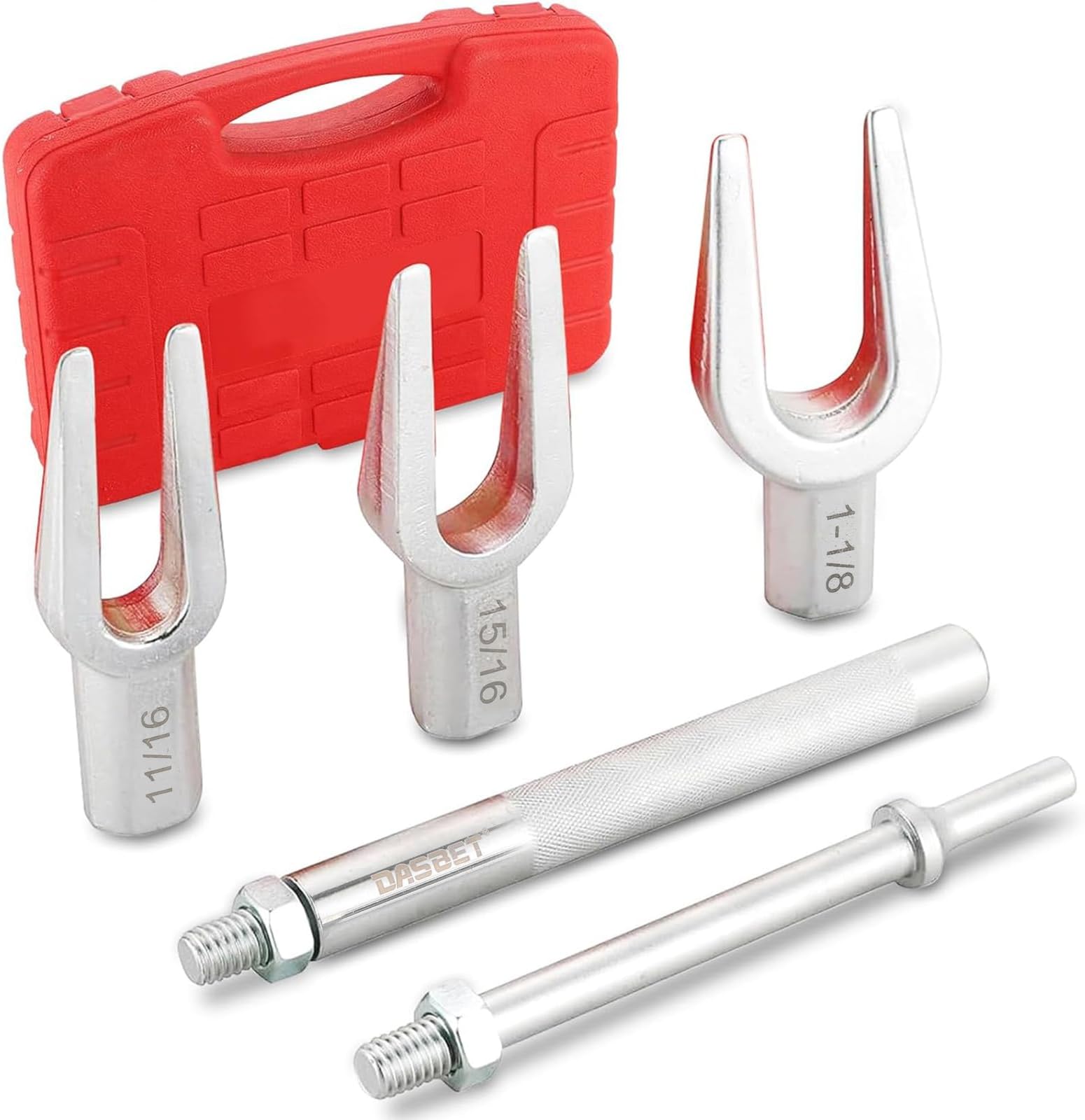 DASBET 5-Piece Ball Joint Separator Tool, Pickle Fork Tool Set, Heavy Duty Tie Rod Removal Tool for Cars and Light Trucks, Ball Joint Remover for Pitman Arm Removal