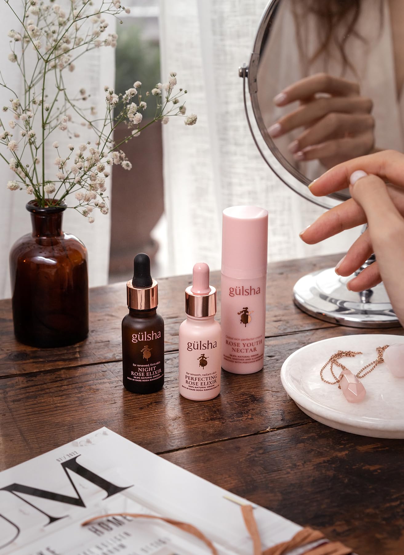 Gülsha Perfecting Rose Elixir - 100% Natürlichen Ursprung Gesichtsöl, Anti-Aging, Feuchtigkeit, Hautelastizität, für alle Hauttypen, 20 ml