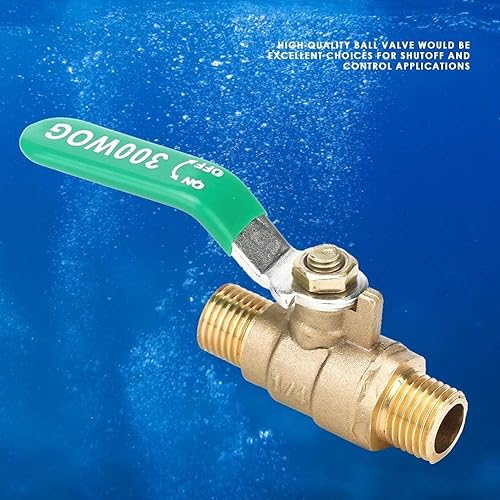Miniatura 8 de Válvula de bola de tubo de latón con rosca NPT macho a macho Mini válvula de bola de dos vías Válvula de cierre del compresor de aire (G1/4 ")