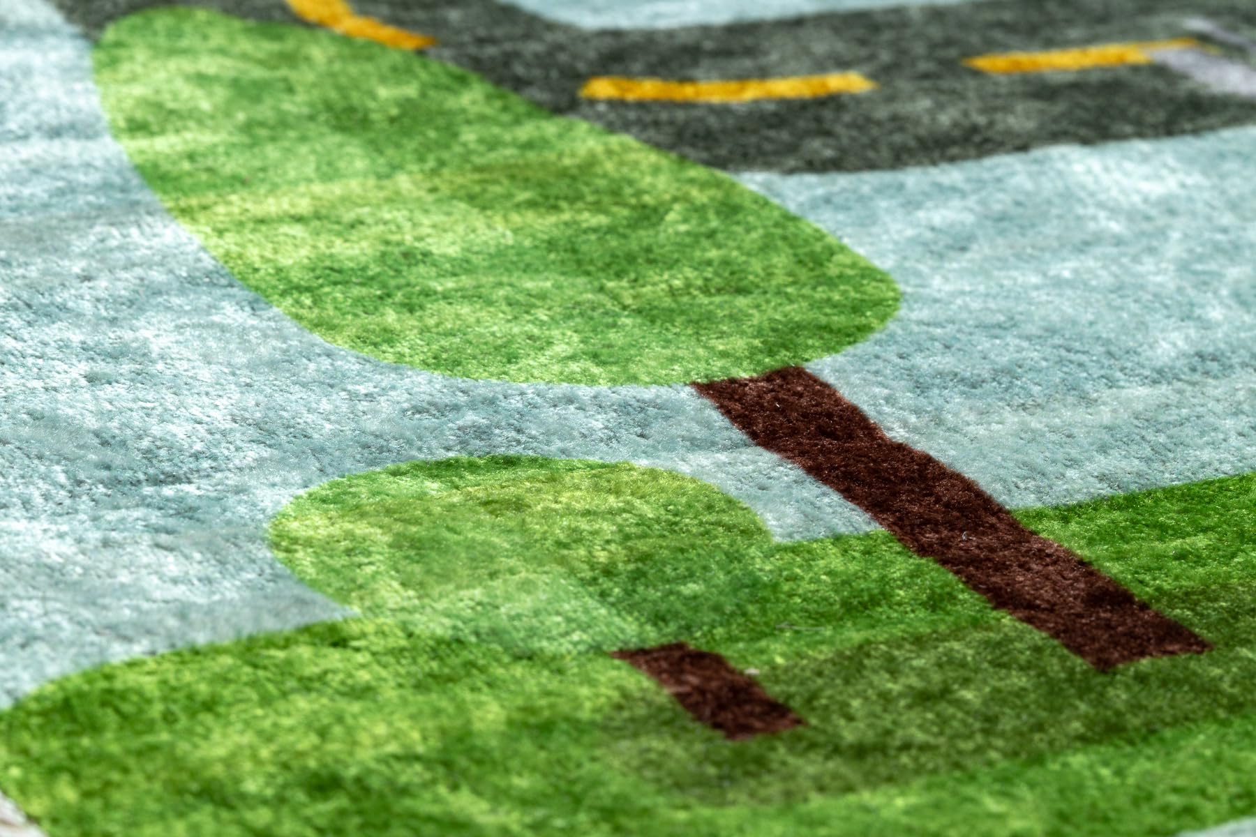 rugsx Alfombra Lavable Junior 52105.801 Sitio de construcción, Calles, para niños, Antideslizante - Azul 80x150 cm
