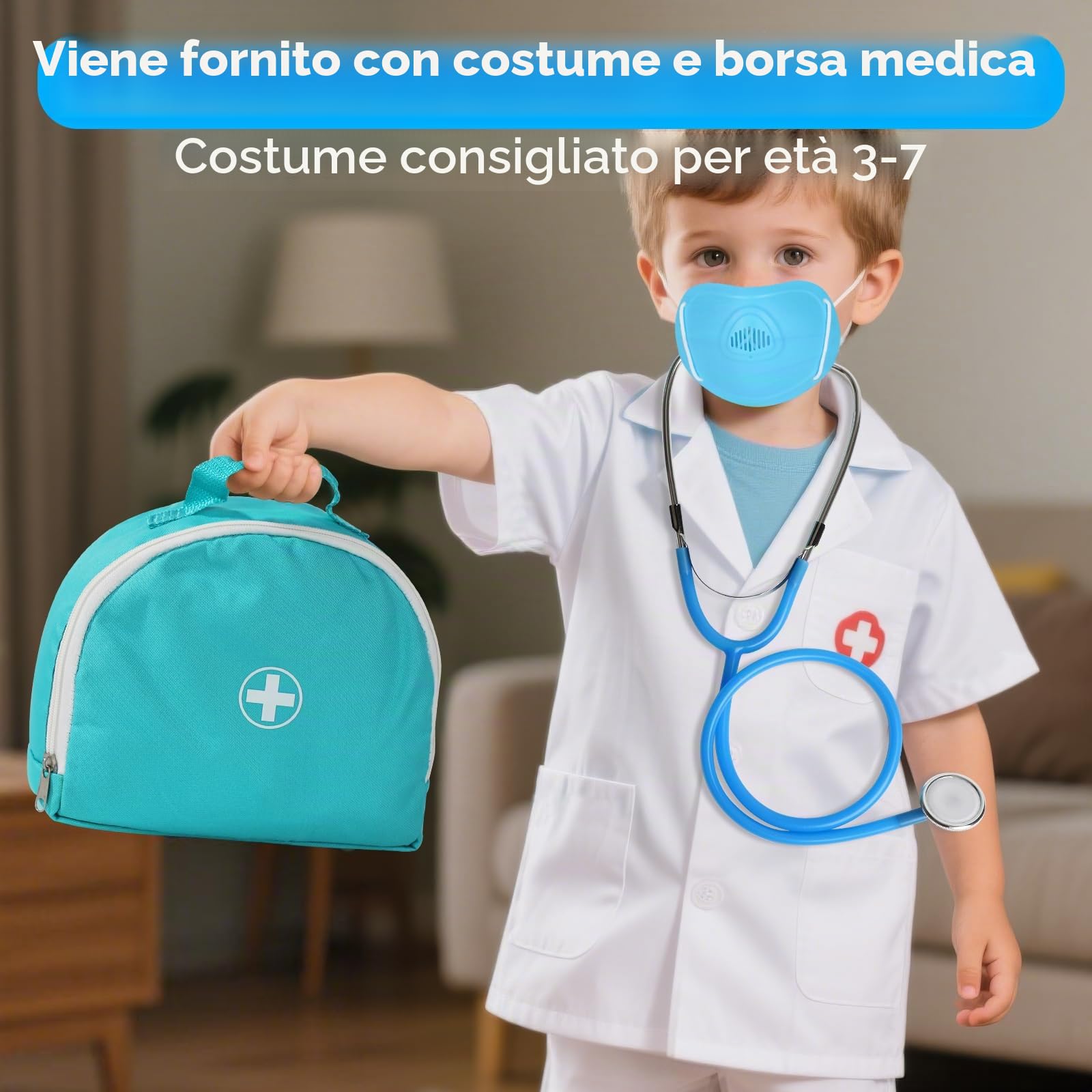 Lehoo Castle Valigetta Dottore Bambini, Kit Dottoressa Bambina di Legno, Valigetta Dottoressa Bambina, Kit Dottore Bambino di Gioco di Ruolo, Regalo per Bambini e Ragazze, Ragazzi Dai 3 Anni in Su