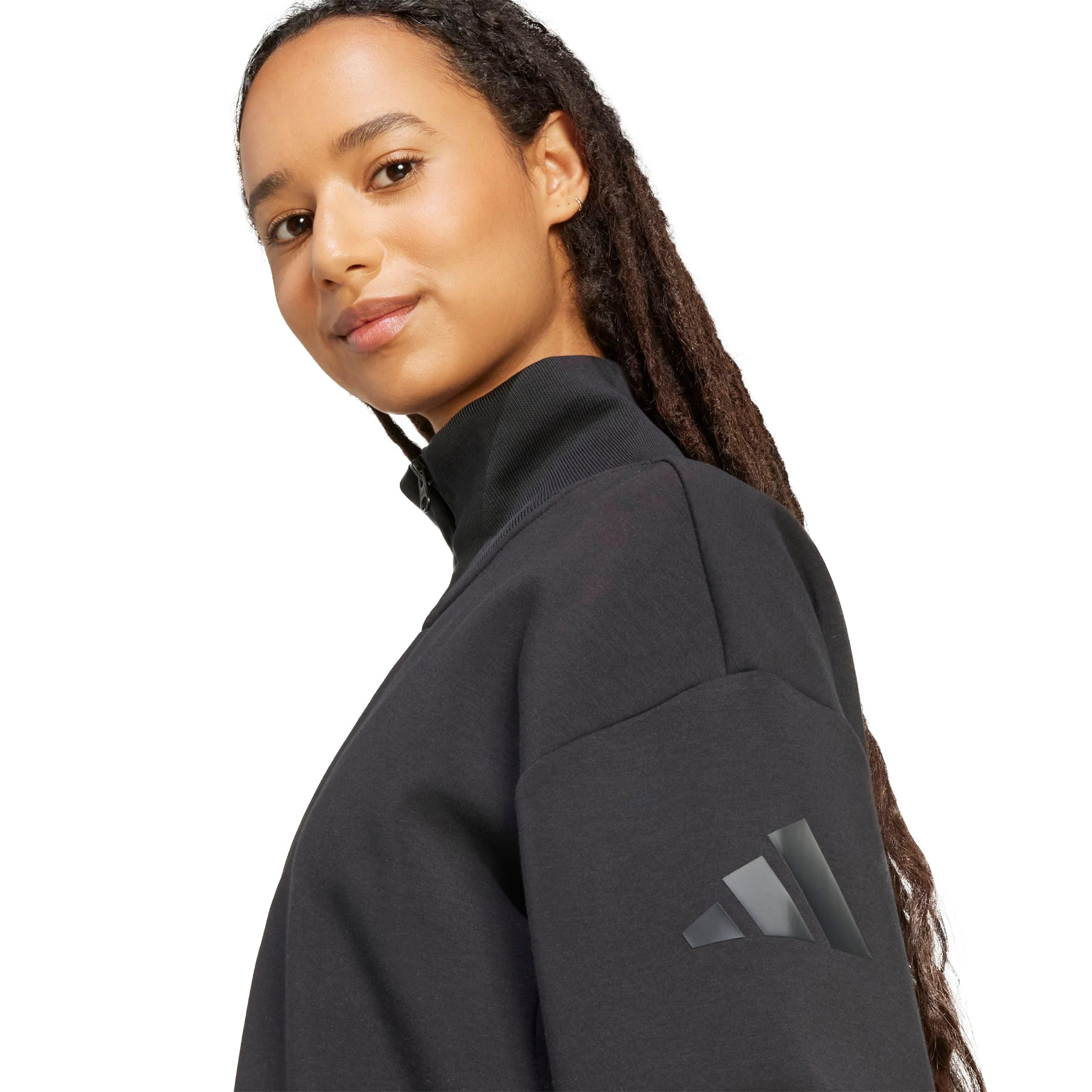 adidas Kobiety Soft Lux Quarter-Zip Sweatshirt, black, XXL