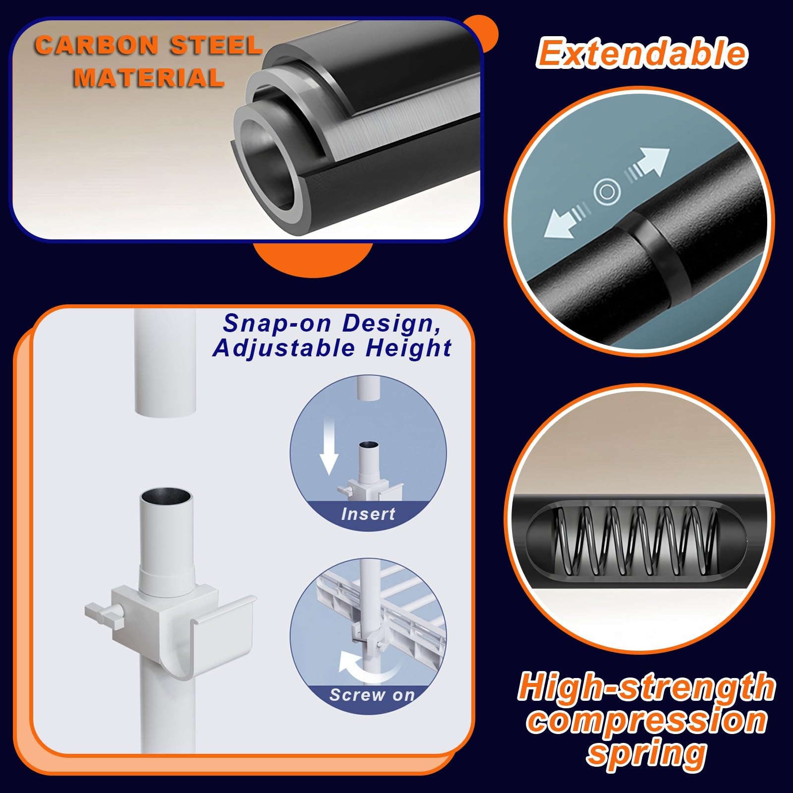 Cabina Armadio Componibile con Vassoio, Scaffale Telescopico per Abiti a 3 Livelli, Telescopic Appendiabiti da Terra, Regolabile in Altezza e Lunghezza, per Camera da Letto