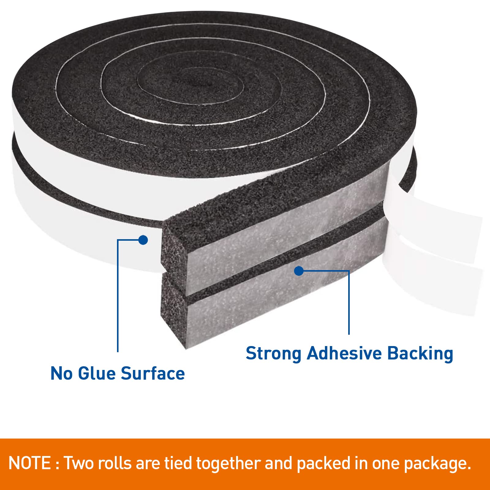 MAGZO Foam Weather Stripping 1 Inch Thick X 1 Inch Wide, Thick Window