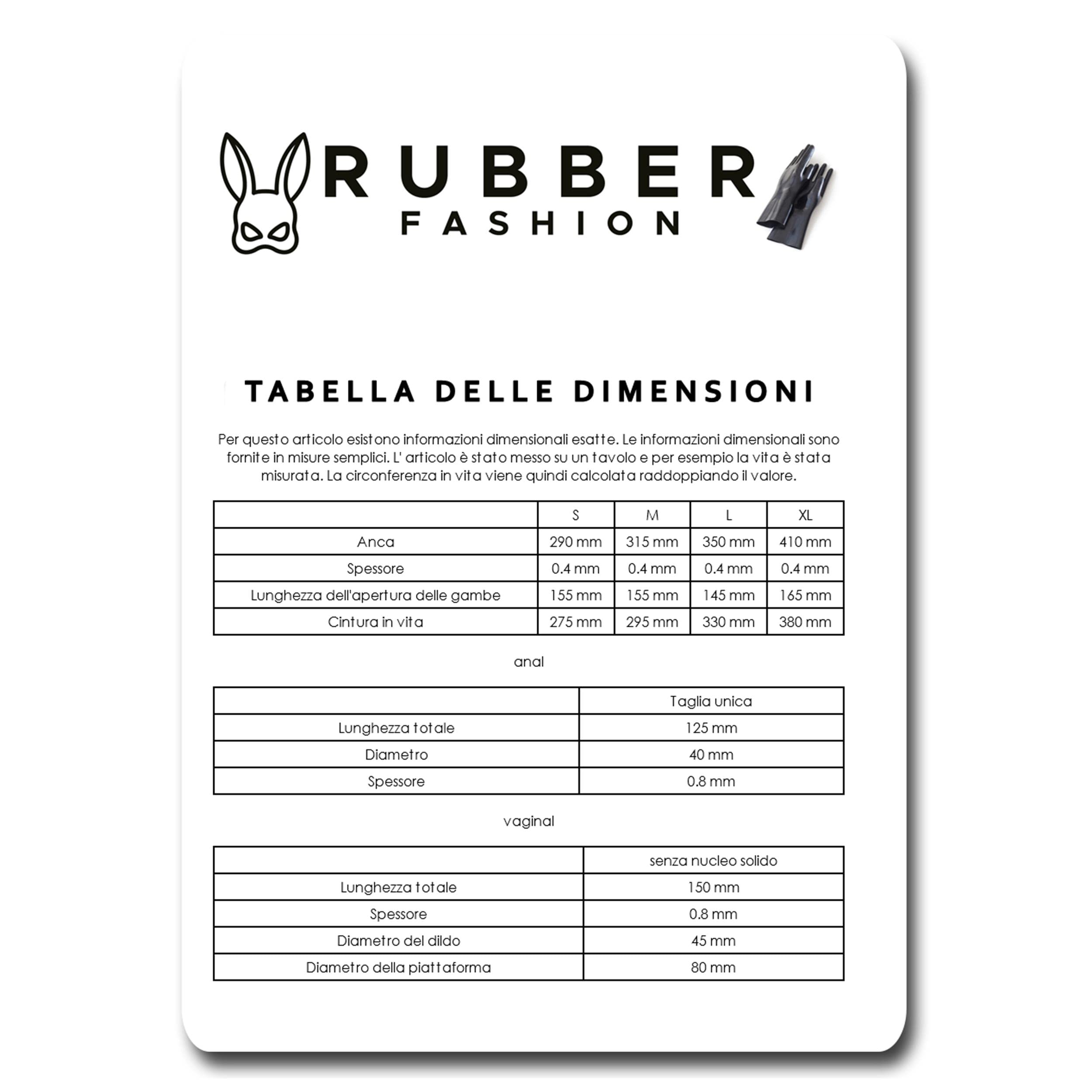 Rubberfashion Slip in Lattice - Slip di Gomma Sexy Corto - Dildo anale e vaginale Gonfiabile Solido - Intimo in Lattice da Donna