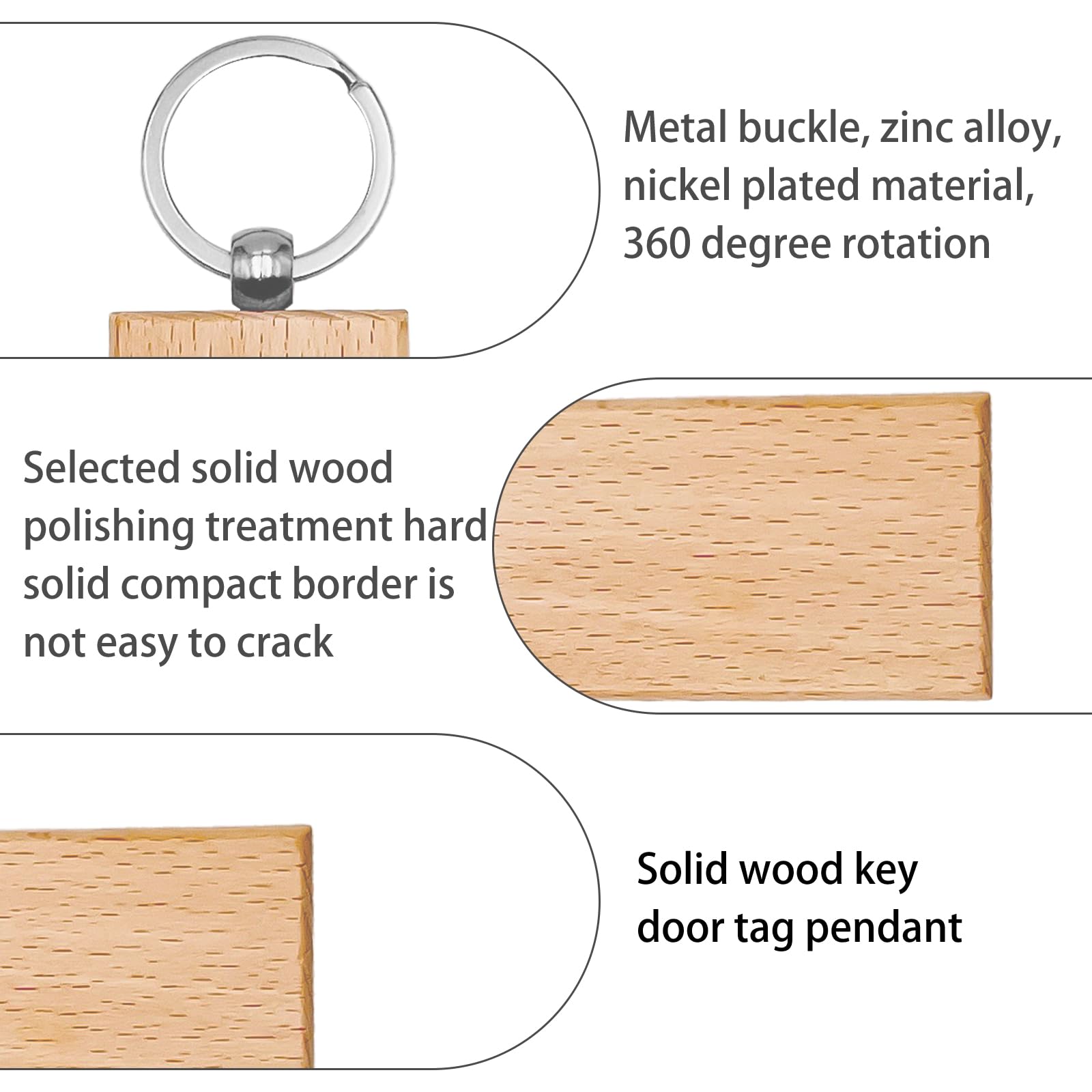 Porte-Clés en Bois: 26 Pcs DIY Porte-Clés en Bois Naturel Bricolage, Porte-Clés en Bois Naturel, Porte Clés Étiquette Gravable Peinte, Bricolage Vierge Porte Clés Bois Brut pour Gravure Peinture