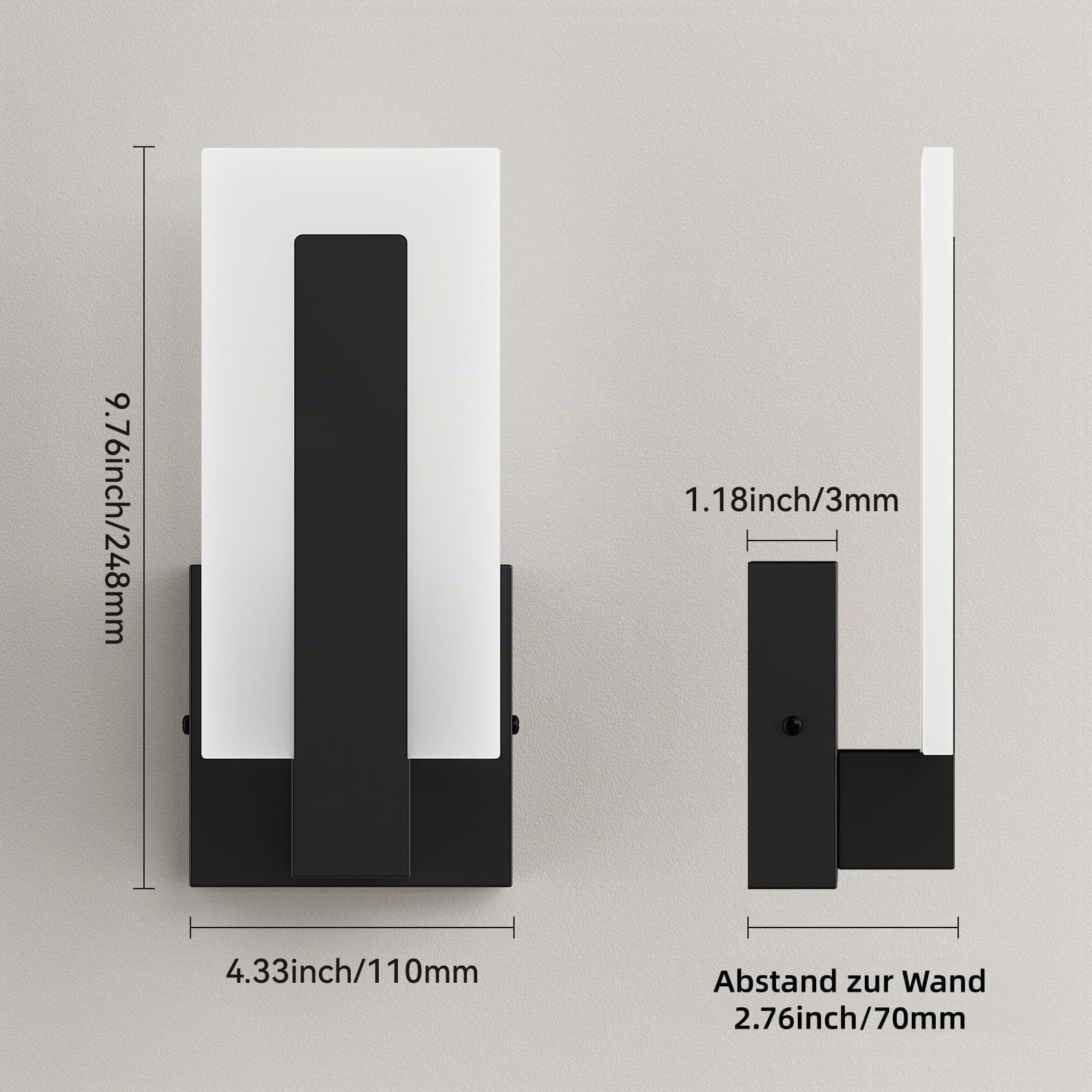 2 Pack Moderne LED-Wandleuchten Innen,3000K Wandleuchten für Wohnzimmer Schlafzimmer