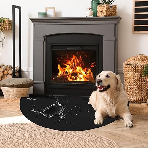 Miniatura 8 de Tapete ignífugo para chimenea, 24 x 42 pulgadas, 4 capas de fibra de vidrio, tapete ignífugo de fibra de vidrio a prueba de fuego, alfombra de