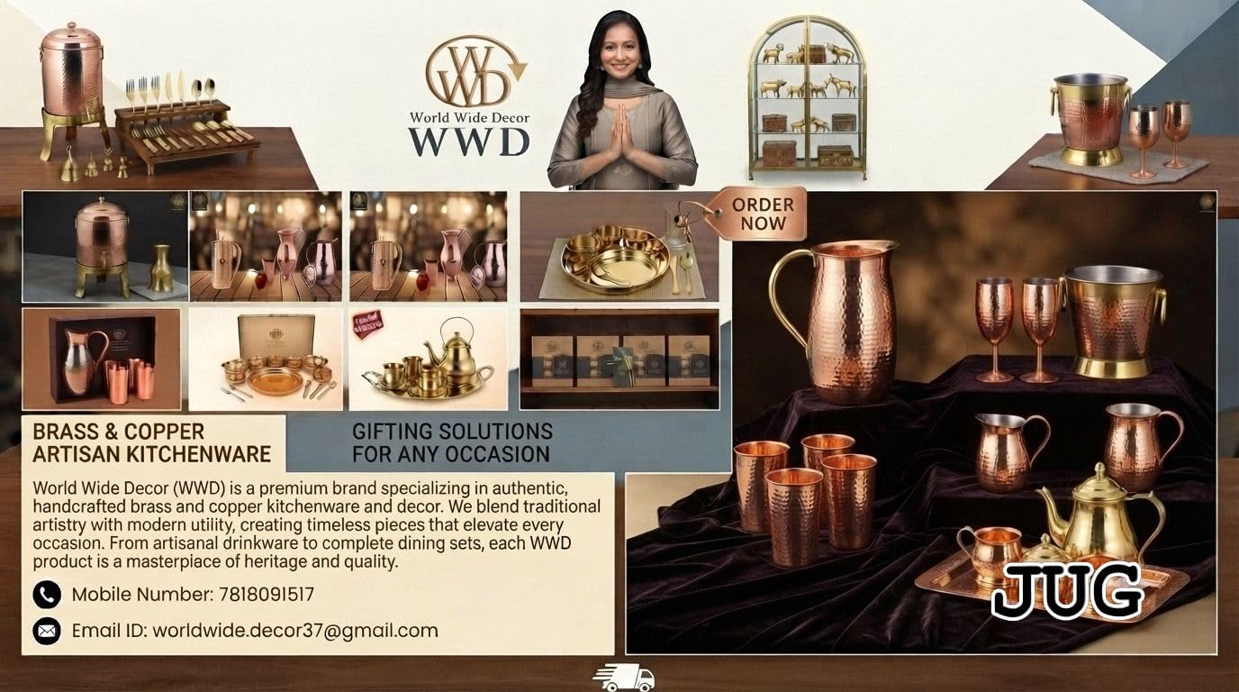 Brass Pooja Thali Set - 7 Piece Gift Box -3