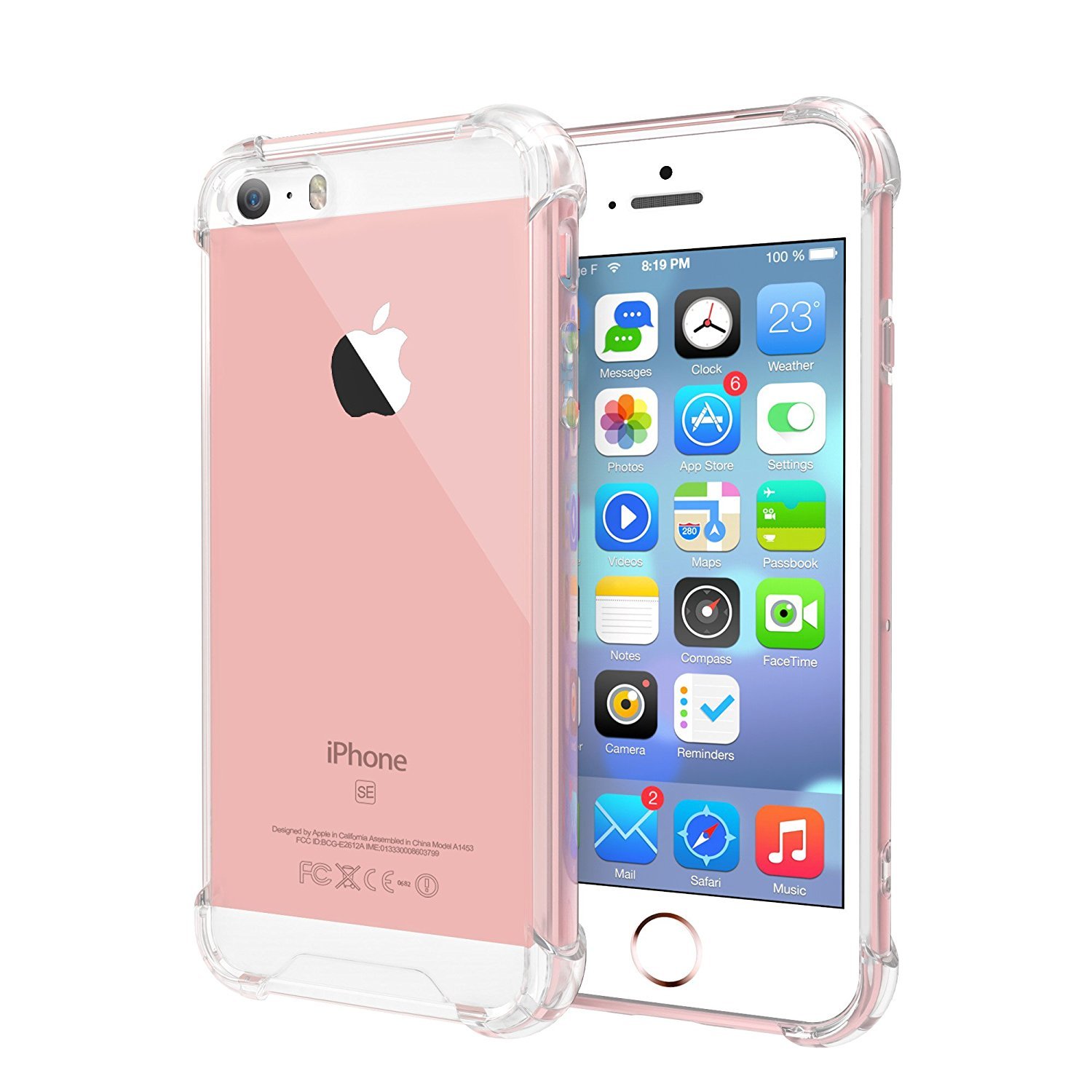 iPhone SE Case iPhone 5s Case iPhone 5 Case – Crystal Clear Shock Absorption Bumper Case Cover Pouch Ultra Hybrid Shockproof Transparent Protective Hard Plastic Back with Soft Silicone Gel TPU Case for Apple iPhone 5 / 5s / SE (Clear)