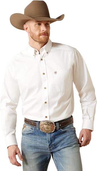 ARIAT Men's Khaki Solid Fitted Shirt