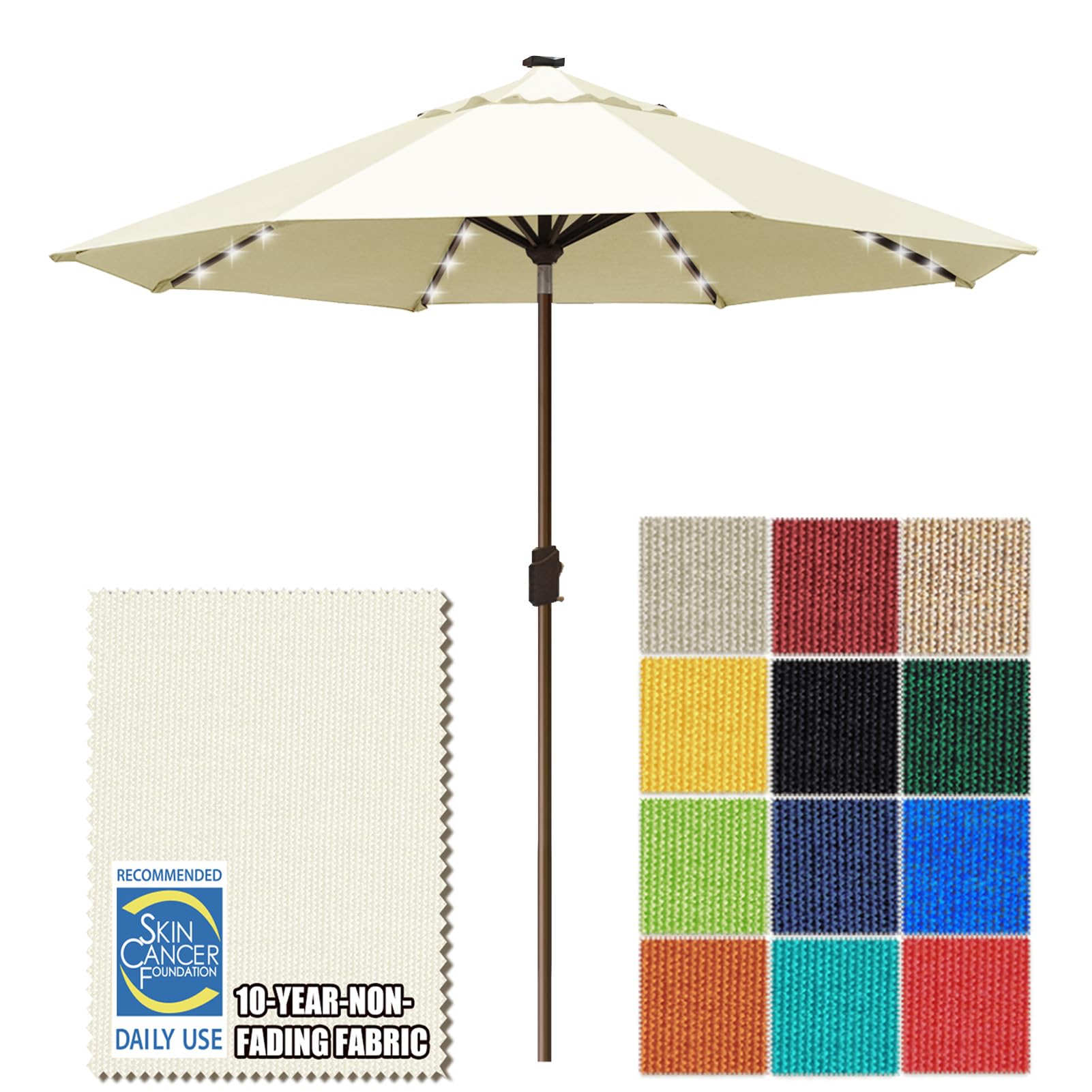View 1 of *** STOCK PHOTO FOR REFERENCE UMBRELLA DOES NOT LIGHT UP***
EliteShade 10ft Market Patio Umbrella