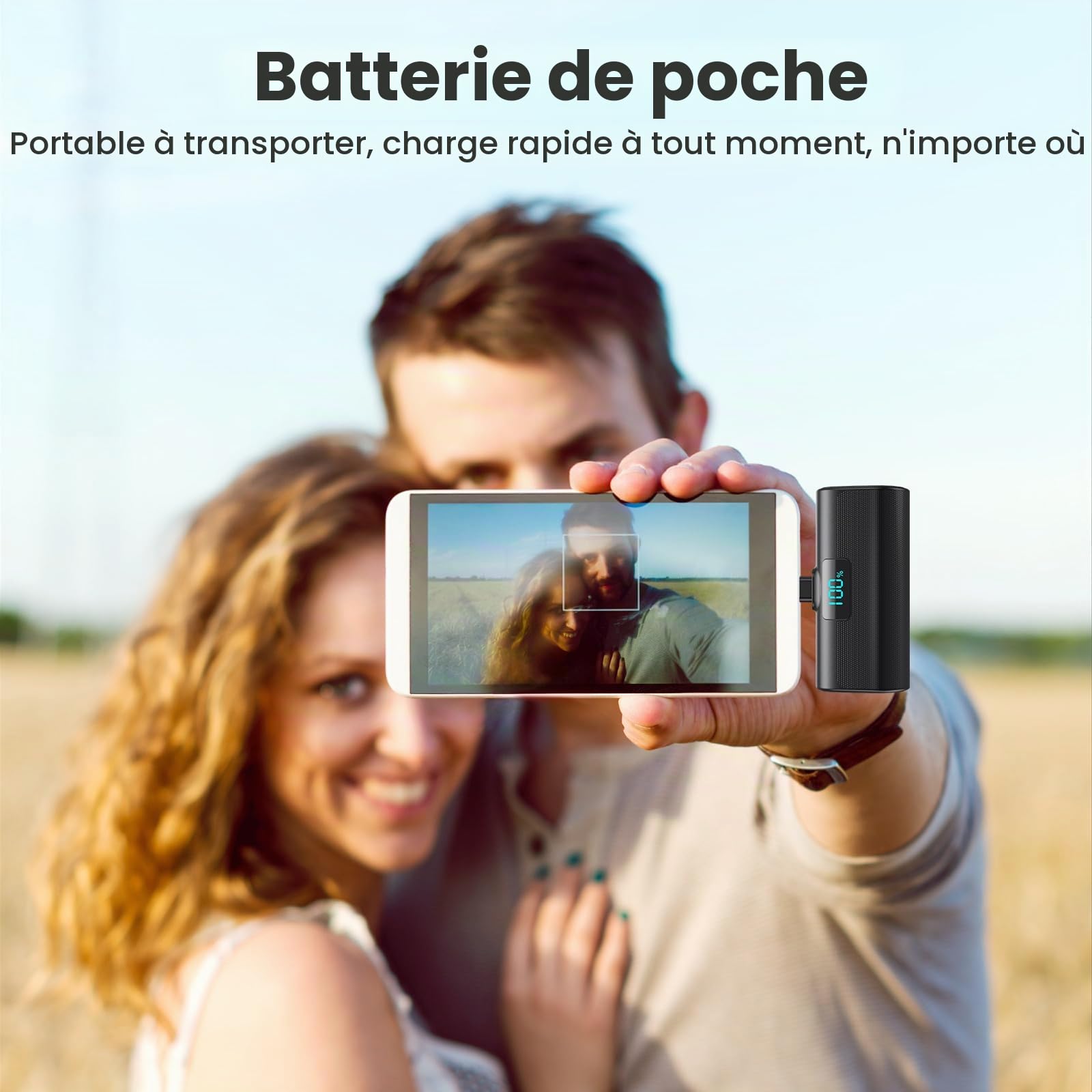 [Lot de 2]Batterie Externe pour iPhone 17/16/15 Series, 5200mAh USB C Power Bank à Charge Rapide Ultra-Compact et Léger Batterie Portable Écran LCD Chargeur Portable pour iPhone 17/16/15 Sam sung etc.