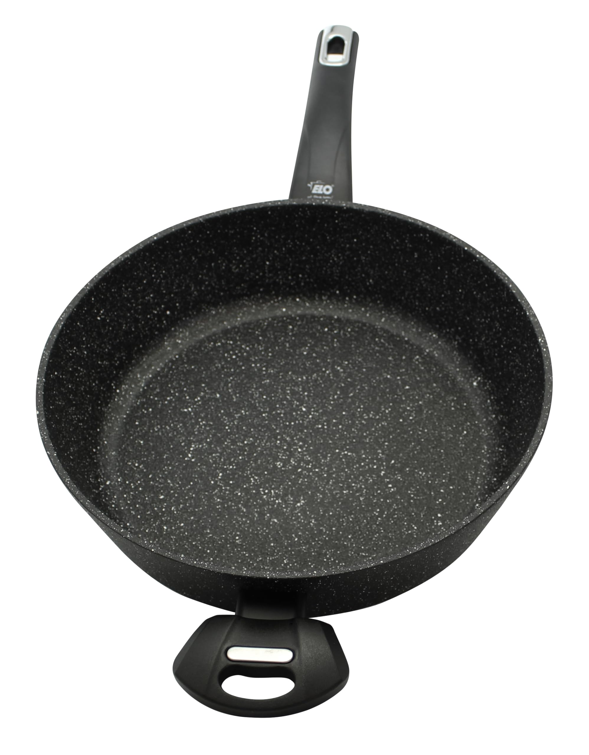ELO Schmorpfanne Granit Evolution 28 cm mit Gegengriff, Micro-Waben-Struktur, ELODUR® Professional Antihaftversiegelung, induktionsgeeignet, schwarz, Neu | mit Gegengriff, Micro-Waben-Struktur, ELODUR® Professional Antihaftversiegelung, induktionsgeeignet