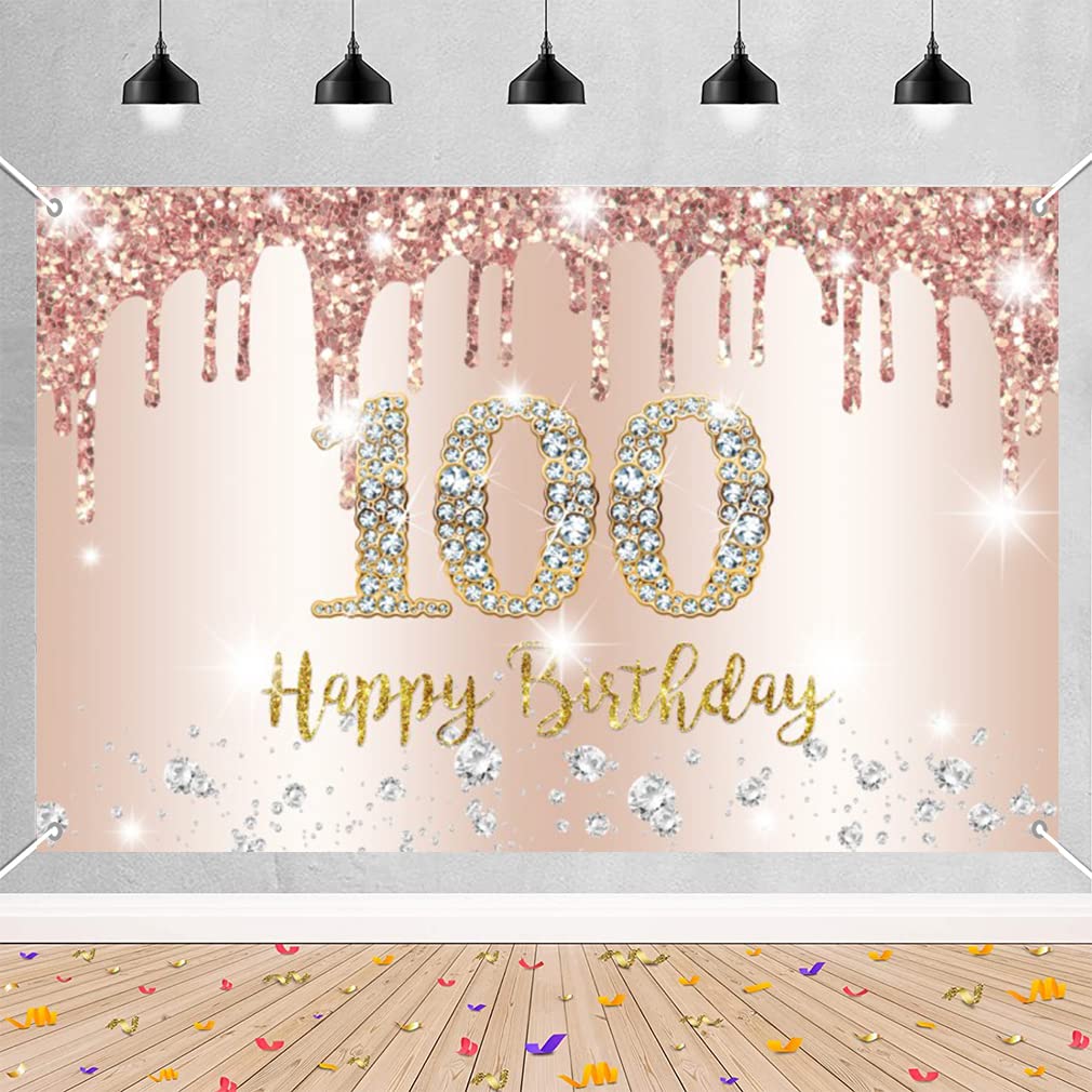 100. Geburtstag Dekoration-Set – Krone & Schärpe In Roségold, Mit Perlennadel