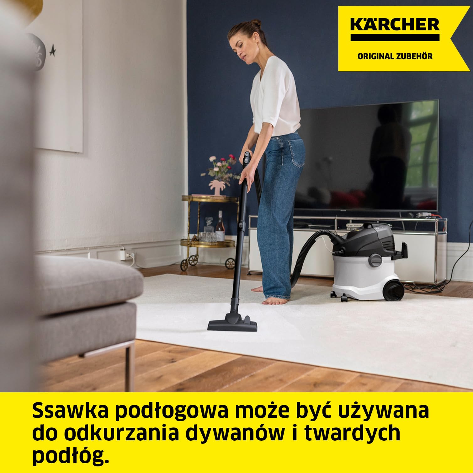 Kärcher Household kit, 1 przełączana ssawka podłogowa, 1 ssawka do tapicerki, 1 klips parkingowy (tylko do odkurzaczy WD), akcesoria do odkurzaczy na mokro/sucho Kärcher WD i odkurzaczy piorących SE