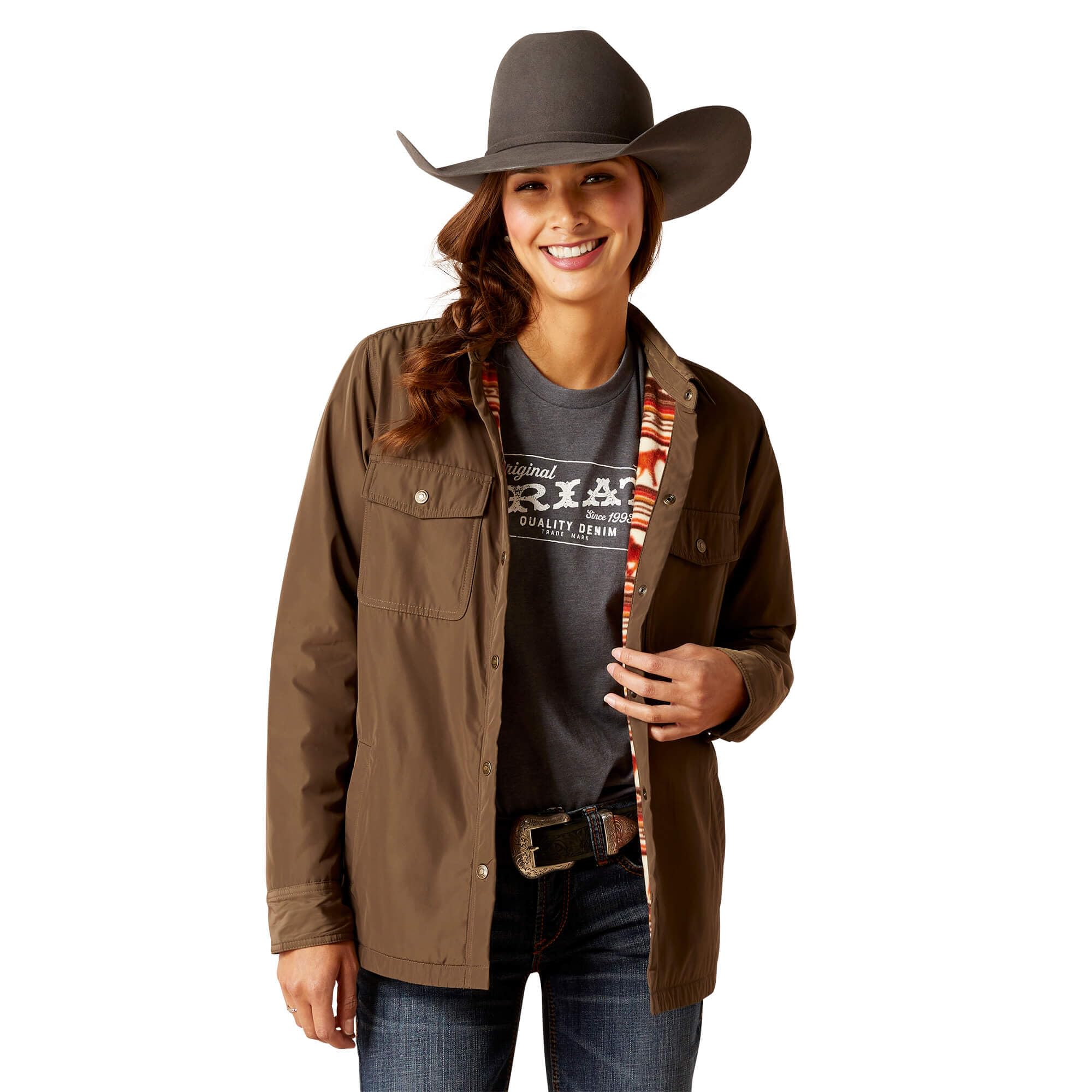 ARIAT Women's Dilon Shirt Jacket - Canteen, XX-Large