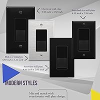 Vista 7 de ENERLITES - Interruptor de palanca decorativo de encendido/apagado con placas de pared, unipolar, 3 cables, tornillo de conexión a tierra, grado