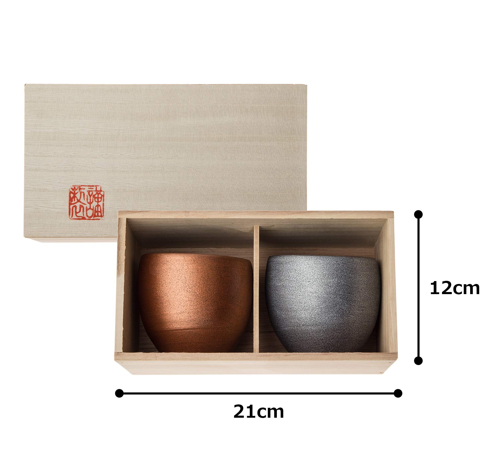 Amazon.co.jp: 波佐見焼 銅器彩 ロックカップ ペア (木箱入) 11477