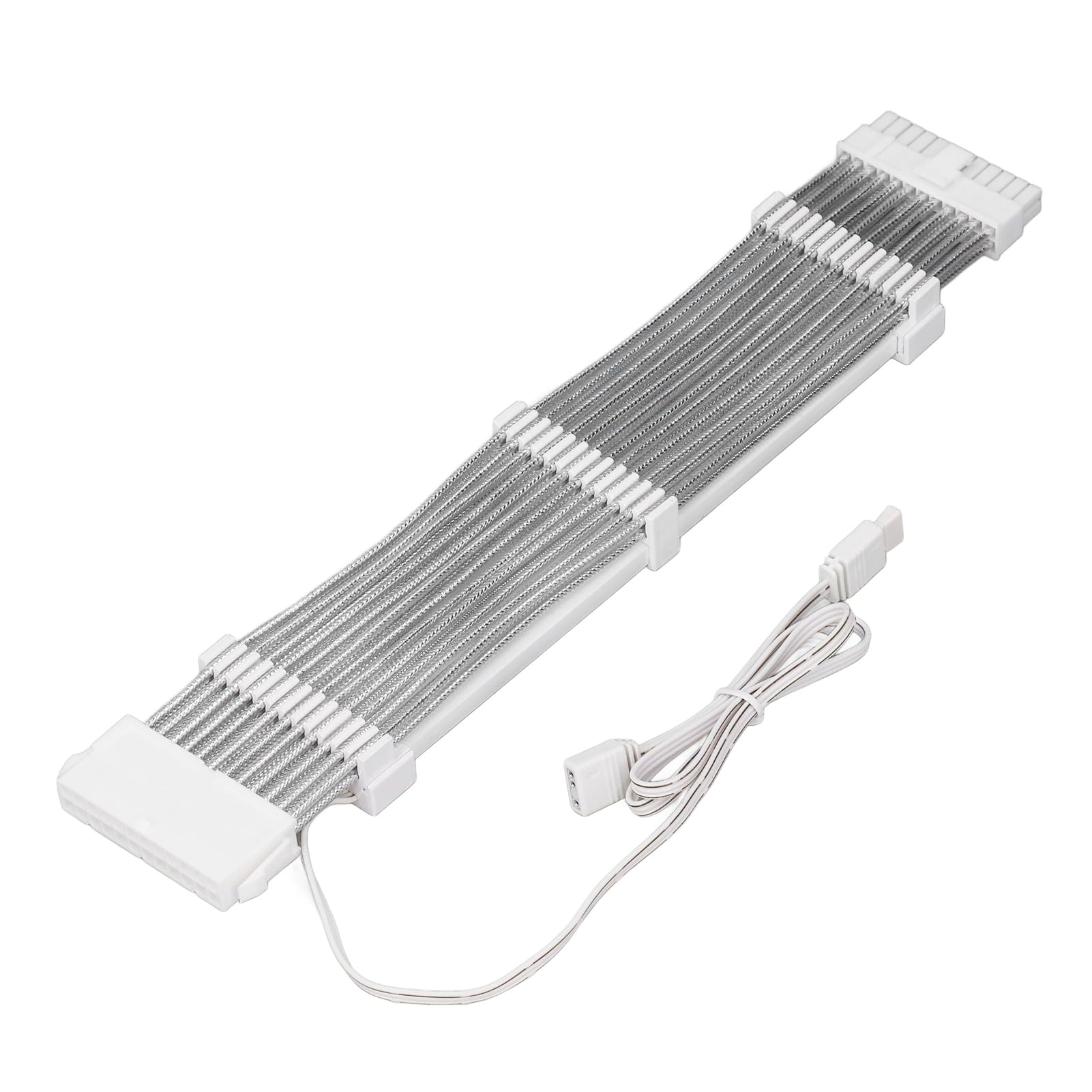 ciciglow ARGB-Stromverlängerungskabel, 18 AWG, 24 PIN auf 24 PIN, 4-seitig Beleuchtet, Flexibles ARGB-buntes, Synchronisiertes, Ummanteltes Kabel, Unterstützt 5 V 3 PIN-Schnittstelle