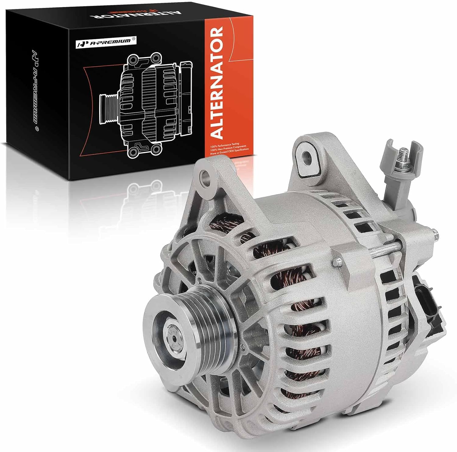 A-Premium Alternator Compatible with Ford Contour 1998-2000 & Mercury Cougar 1999-2002, Mystique 1998-2000, 2.0L, 12V 110A 6-Groove Pulley Clockwise, Replace# 8A2118200, 98BB10300CC