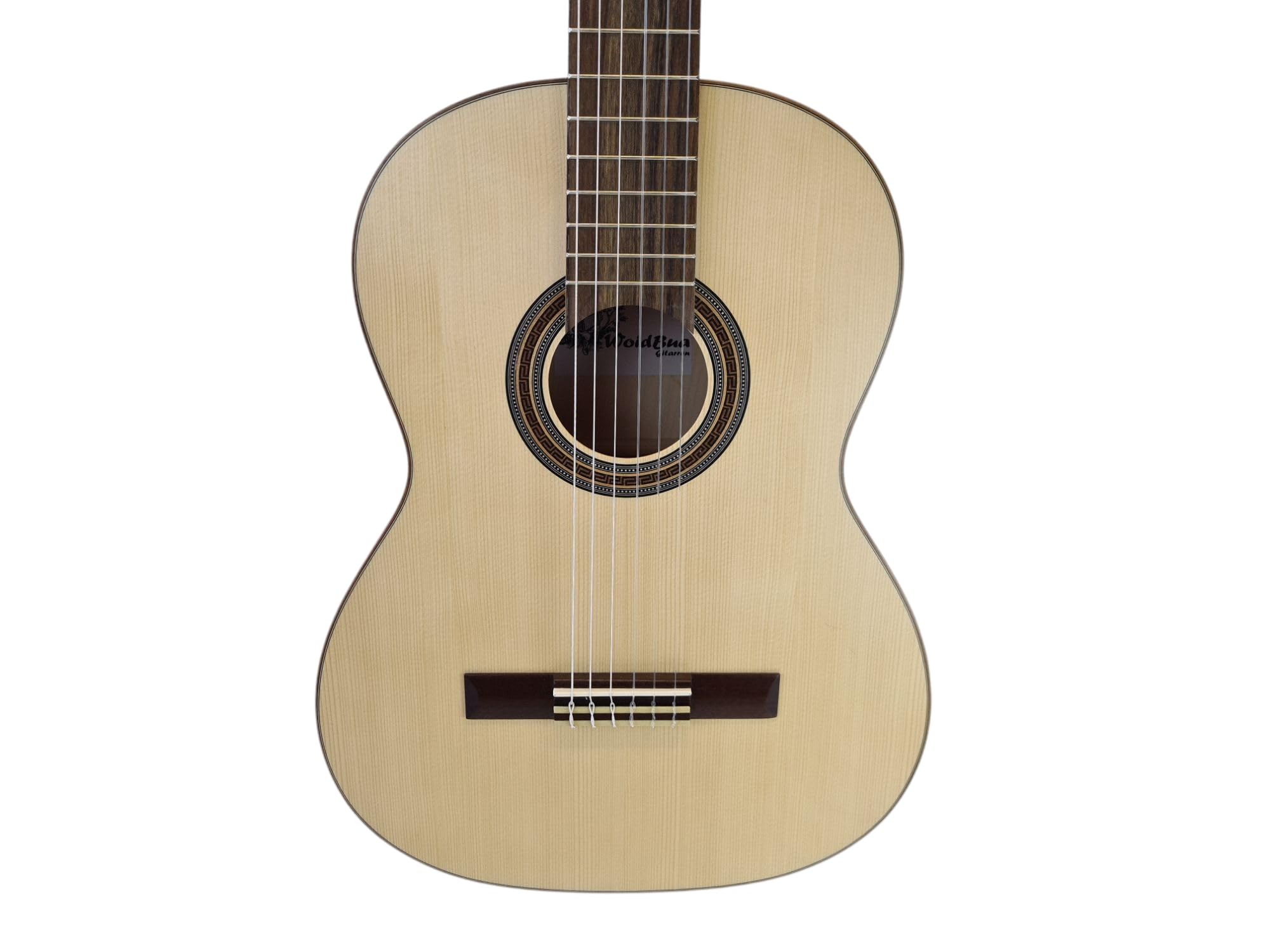 WoidBua SS100 - Chitarra da concerto 4/4 in abete rosso massiccio con sintonizzatore preamp | Chitarra acustica con custodia e tracolla | Musica popolare con suono caldo e pickup Fishman Presys