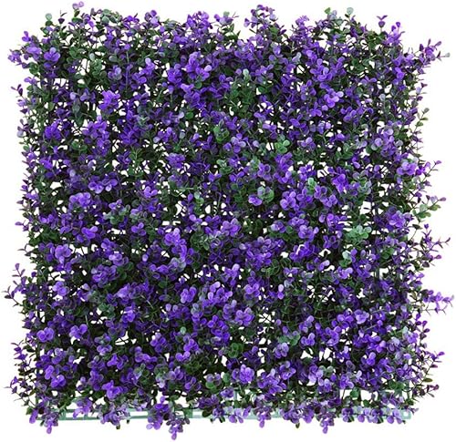 COARBOR Paquete de 6 paneles artificiales de lavanda de 20 x 20 pulgadas, valla de fondo de seto, valla de privacidad, valla decorativa perfecta
