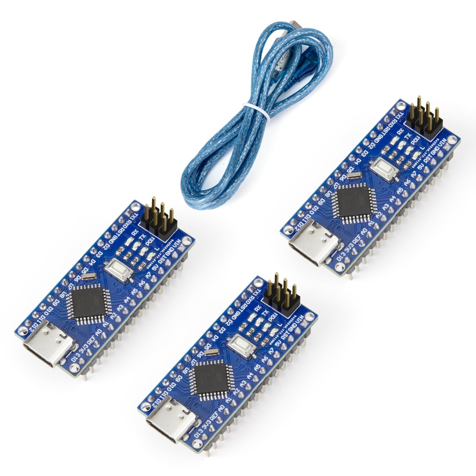 ELEGOO Nano with Headers USB-C, Scheda Pre-saldata con Connettori Compatibile con Arduino IDE