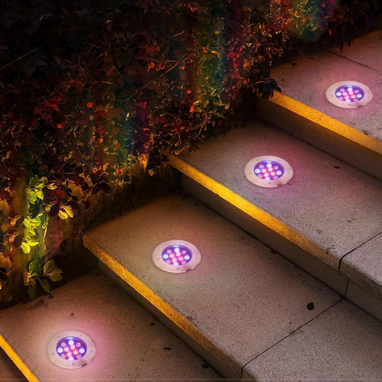 Foco LED Piscina, Luces De Paisaje Submarino, Foco Sumergible IP68, Foco Sumergible LED con Cambio De Color RGB, para Jardín, Focos De Piscina, con Mando A Distancia(24V,6w)