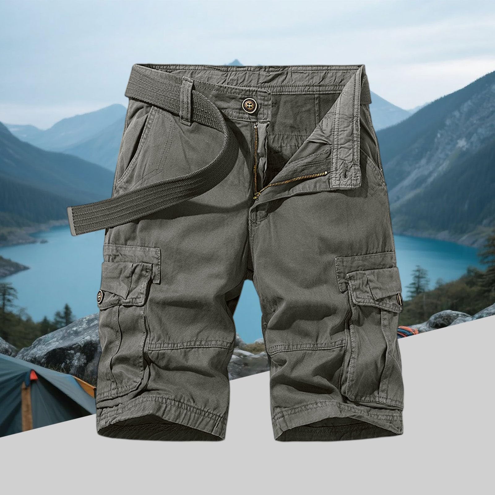 Bermuda Long Homme,Baggy Multi-Poches Souple Tendances Sécurité Jogging Fitness Militaire Salopette Short De Travail Homme,Grande Taille Legere Respirantes Cargo Chantier Vêtements