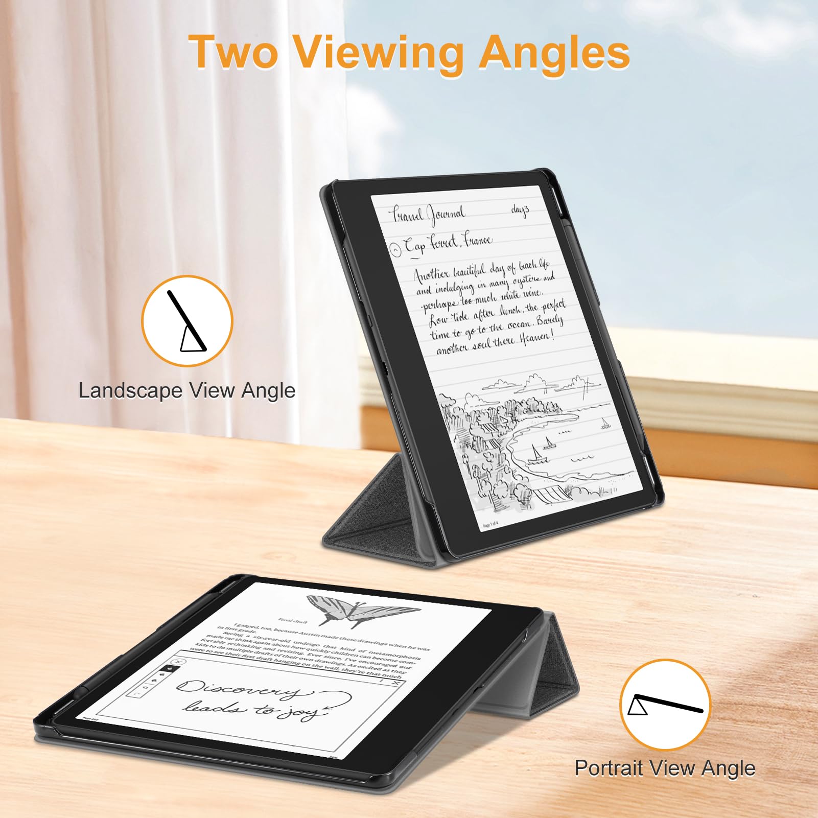 FINTIE Stand Custodia per Kindle Scribe 10,2 Pollici (Modello 2024/2022) con Portapenna - Sottile Leggero Cover Protettiva Case con Auto Sveglia/Sonno per Kindle Scribe 2024, Grigio