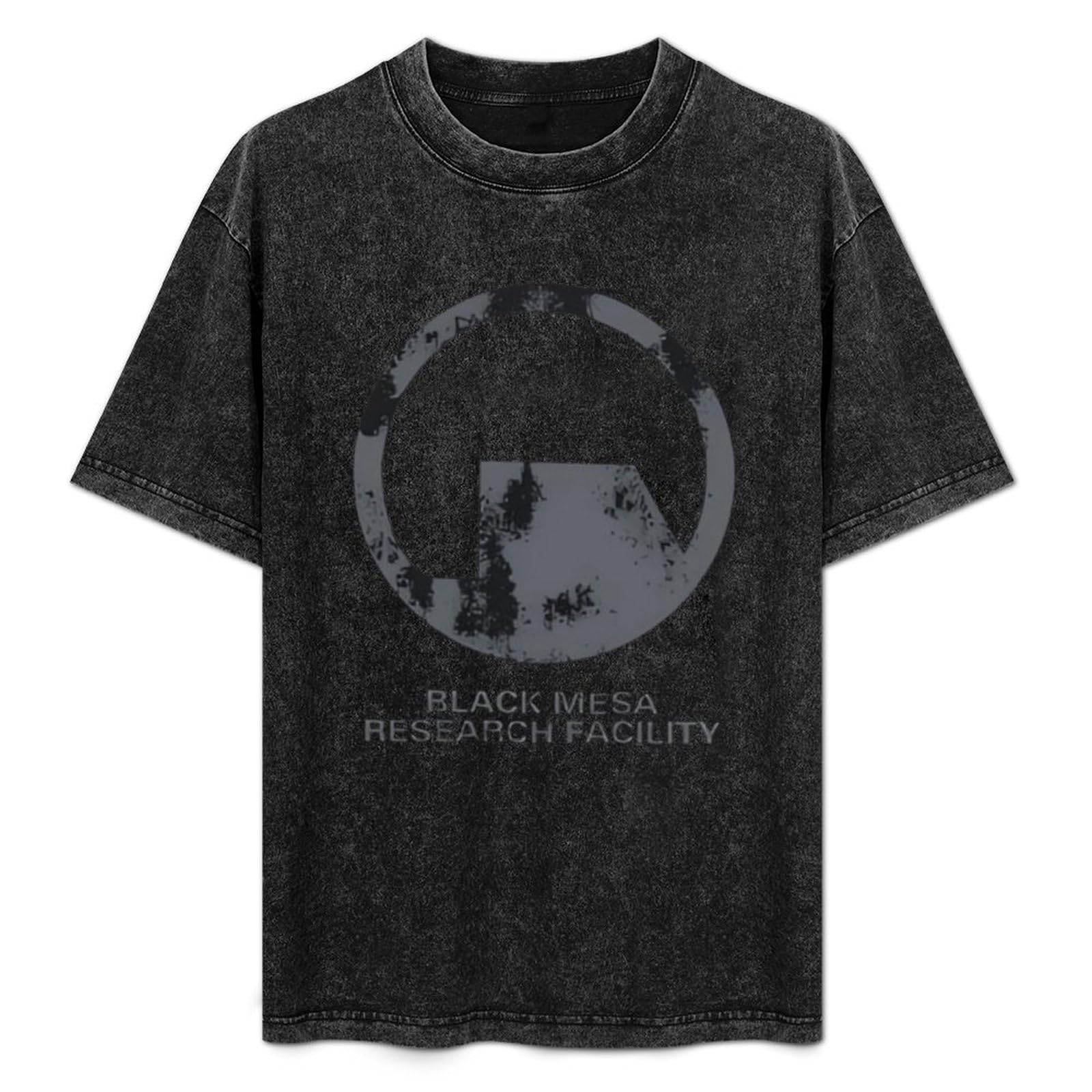 Balance Master Unisex Black Mesa Half-Life Summer Casual Tee Short Sleeve Crew Neck Cotton Tops Washed Vintage T-Shirt Xl