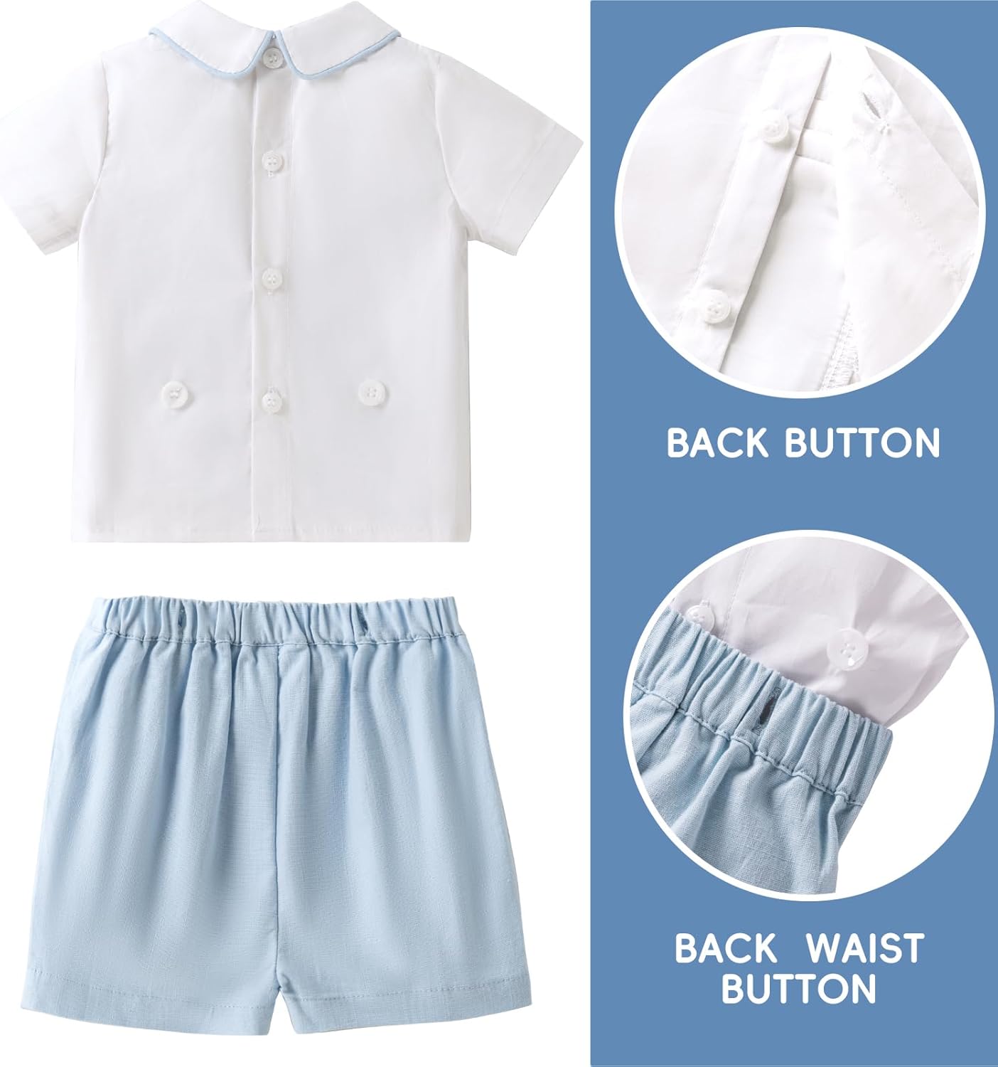 Booulfi Baby Boy Toddler Summer Clothes Wedding Birthday Outfits Suit for Boys T-Shirt and Shorts Set - Image 4