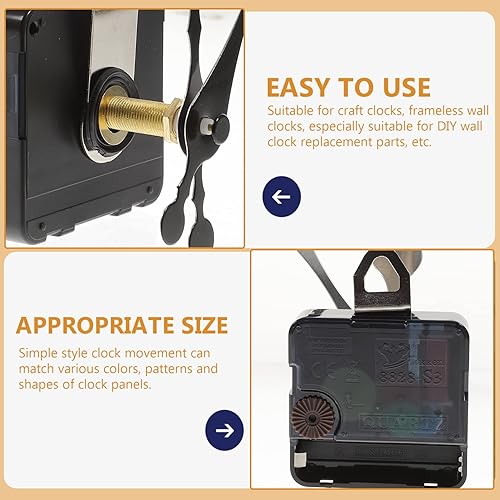 Miniatura 9 de Housoutil 1 Unidades Reloj de Pared Movimiento Reloj Mecanismo Reloj Manos y Motor Kit DIY Reloj de Pared Piezas Reloj de Metal Reloj de Pared DIY