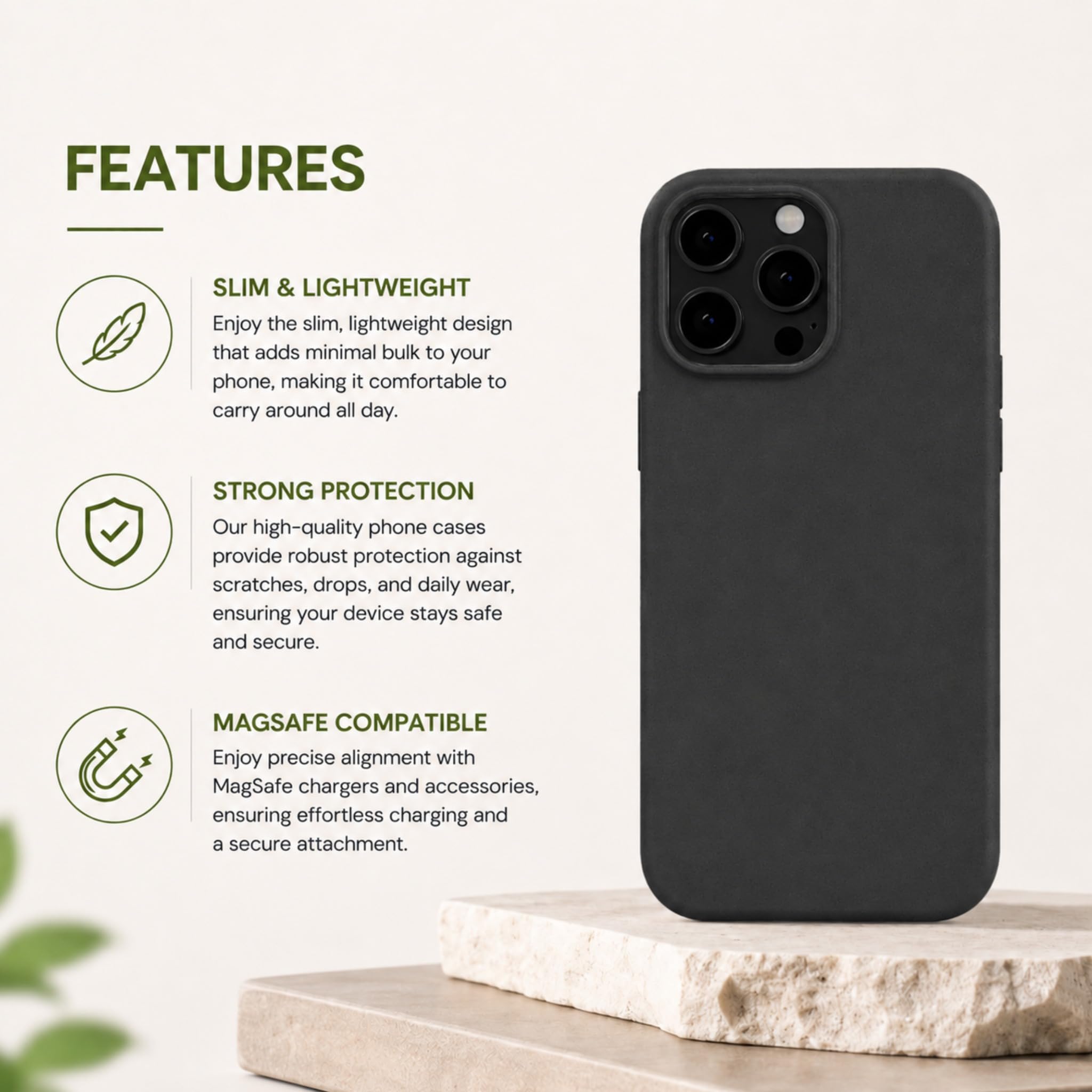 Funda de Silicona líquida antiradiación y protección EMF para iPhone, reducción de Escudo 5G, Cubierta Trasera Protectora Ligera (Negro, 15 Pro MAX)
