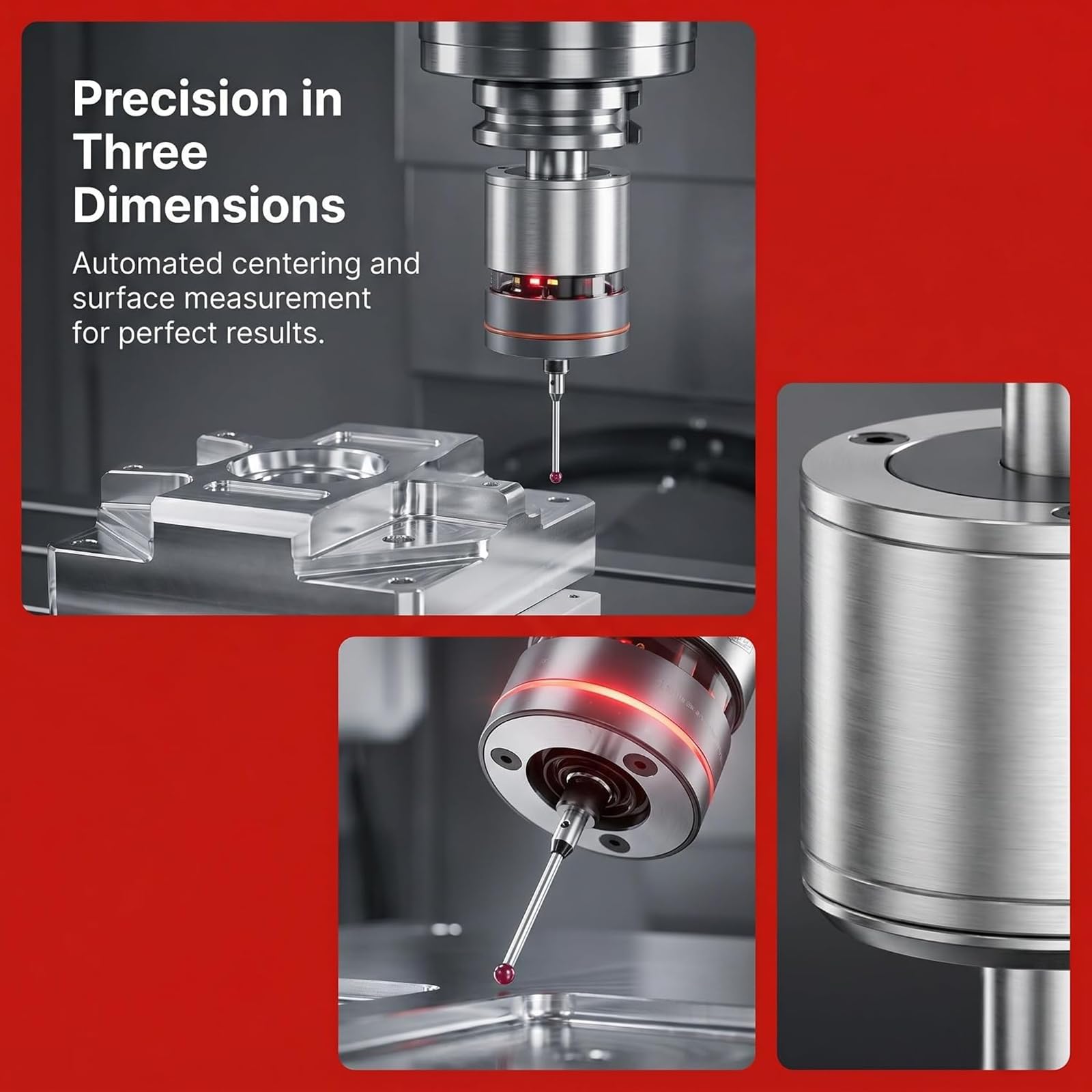 Sonda 3D Edge Finder, 0,001 mm precyzyjny zestaw narzędzi CNC, narzędzie do centrowania współrzędnych Xyz, końcówka kulowa 3 mm, z automatycznym centrowaniem, wodoodporność Ip56, do frezowania