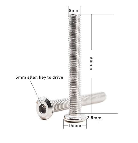 Miniatura 57 de binifiMux 10 unids M6 x 4.724 in Remache Avellanado Socket Cap Tornillos Tornillos Conexión 304 Acero Inoxidable