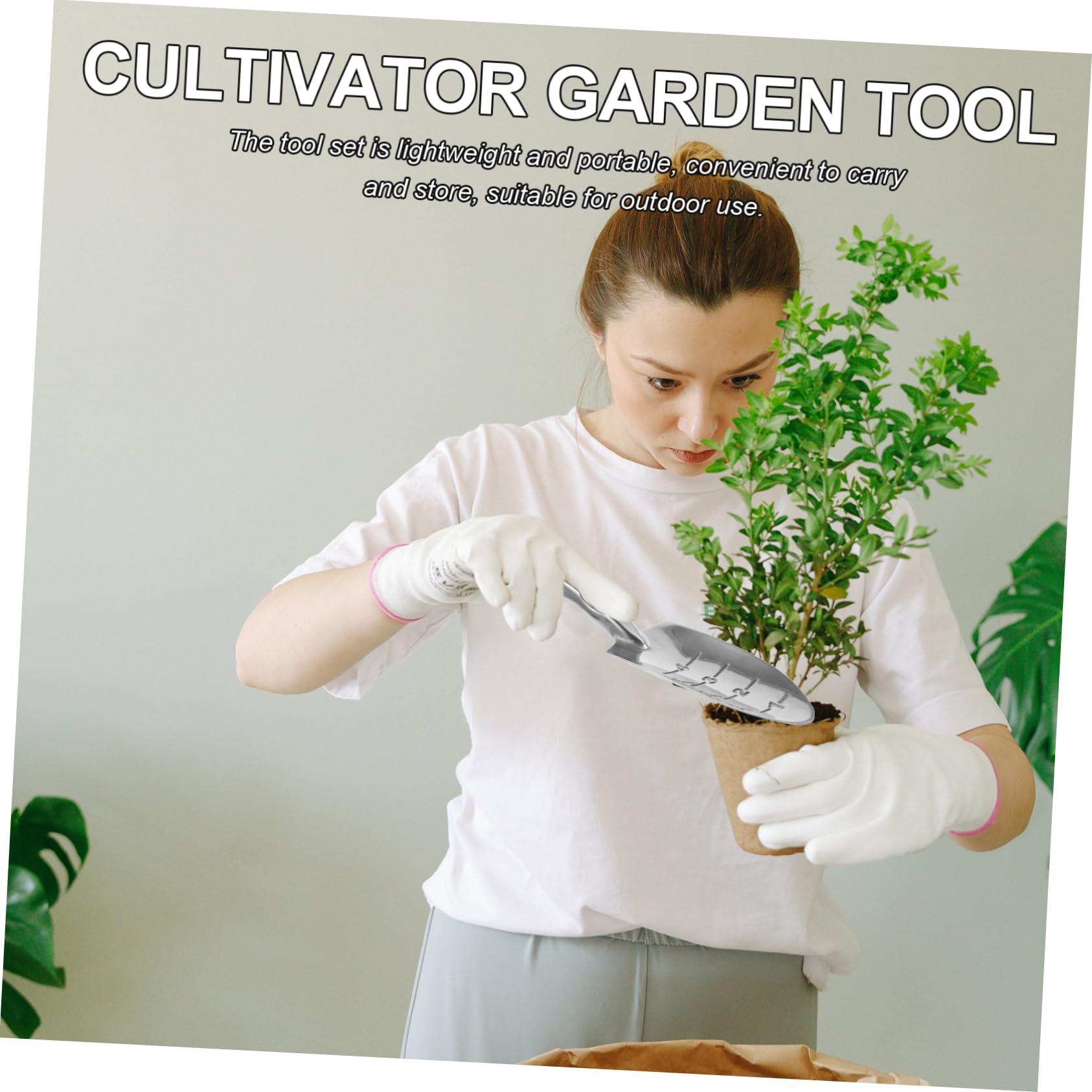 BESPORTBLE 5 Pièces Gardening Digging Phel Tools Bêche De Jardin Pelle De Rempotage Lourd Usine Aménagement Paysager Pelle De Plantation De Jardin Alliage D'aluminium Silver