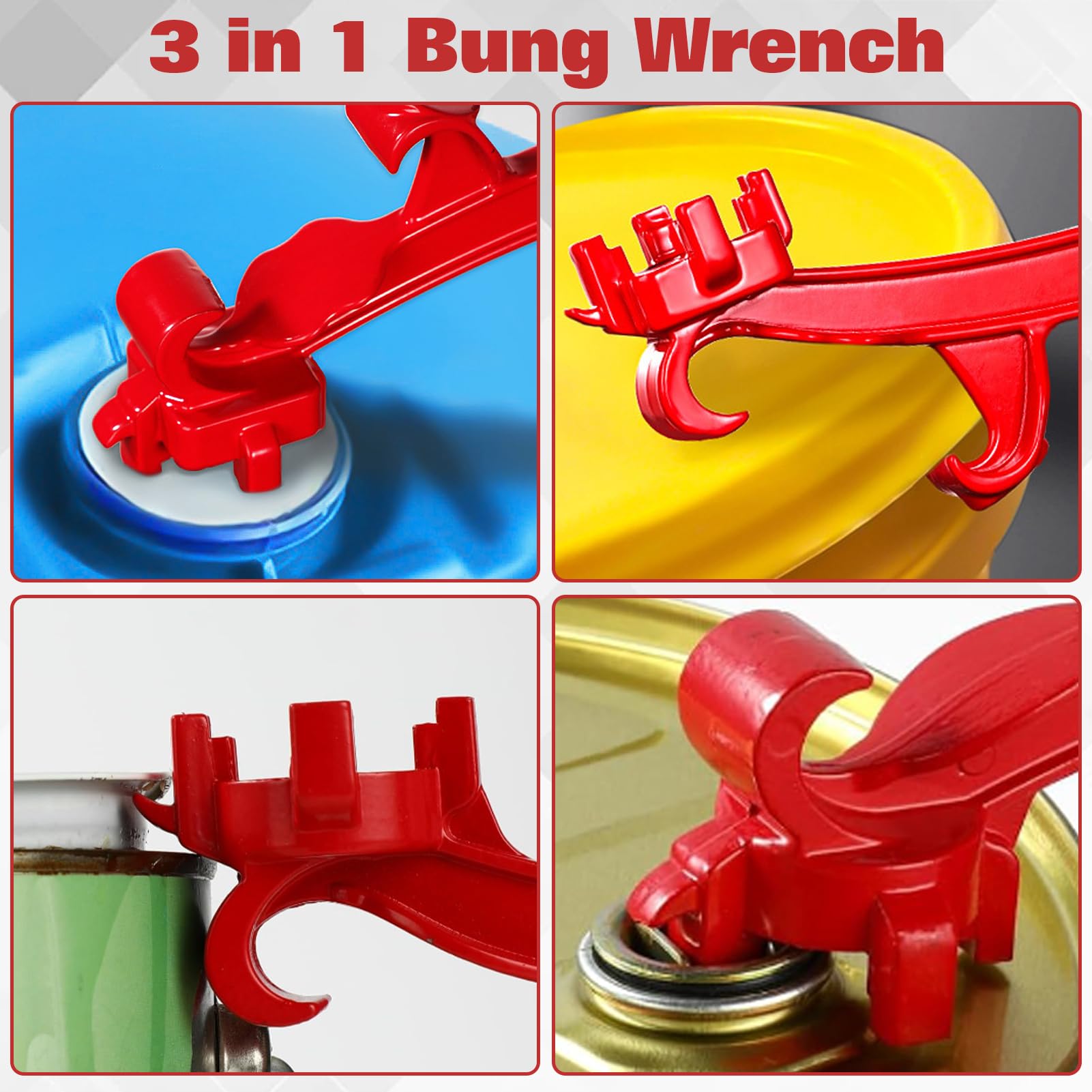 TUKRPQMRI Ouvre-Seau En Métal Multifonction, Clé à Tambour En Aluminium, Ouvre-Seau De 5 Gallons, Outil De Retrait De Couvercle D'ouvre-boîte En Métal For Usage Industriel Domestique/18(1pc