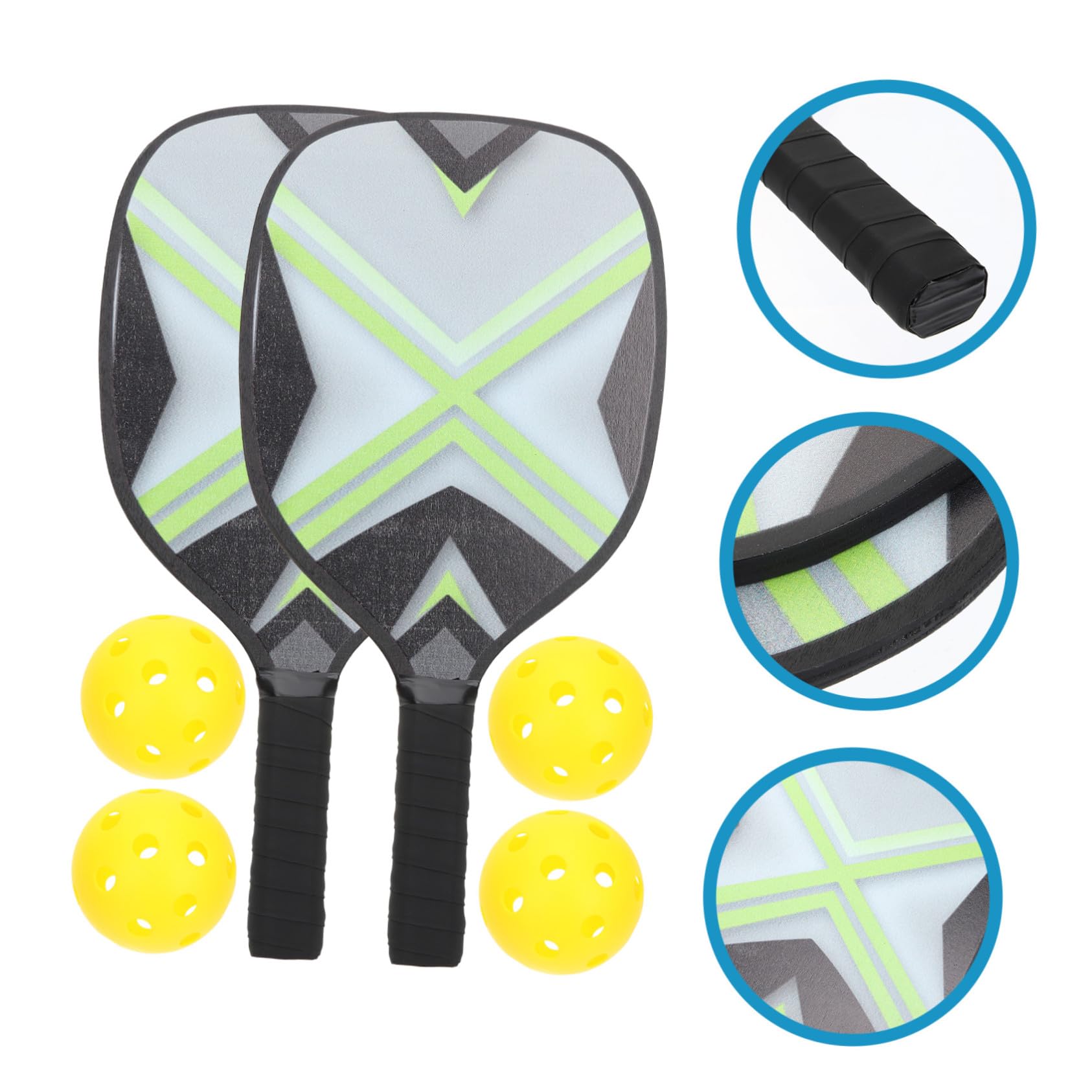 INOOMP Pickleball per Racchette Antiscivolo e Palline da Allenamento Kit Sportivo Portatile per Attività Outdoor e Coordinazione Mano-occhio