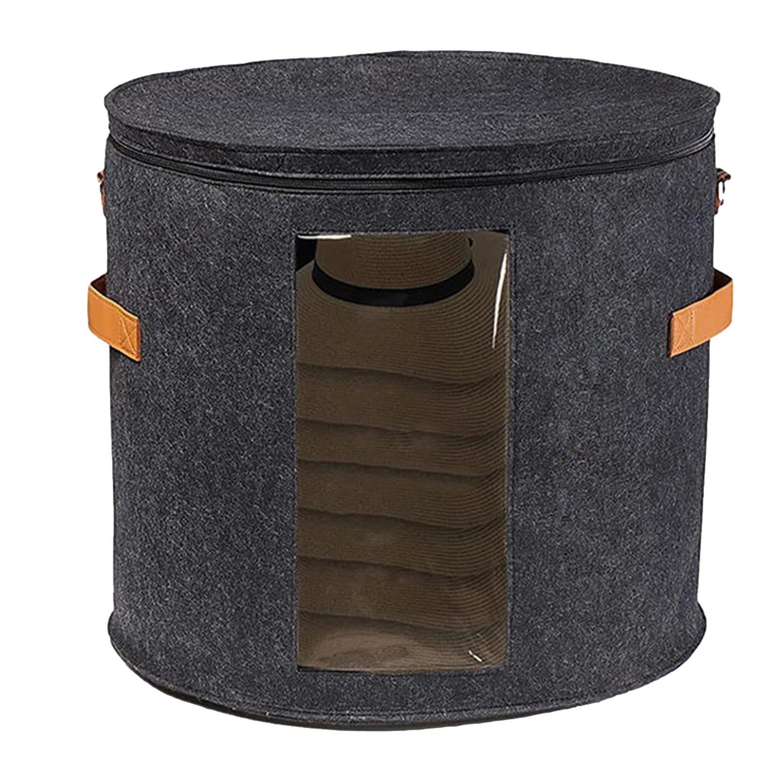 Scatola per cappelli da cowboy - Custodia per contenitori per cappelli da 19" D X 17" | Custodia per cappello portatile | Custodia per cappello da baseball | Custodia pieghevole per cappelli grandi |