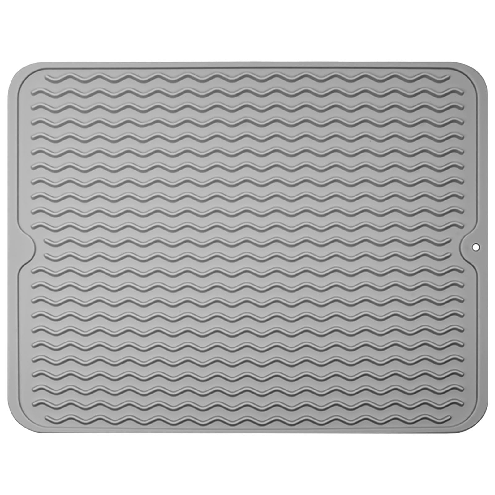 OSDUE Alfombrilla Escurreplatos de Silicona,50 x 40cm Alfombrilla Escurreplatos Plegable,Estera Para Lavar Platos Enrollable Antideslizante Resistencia a Altas Temperatura para Cafetera,Gris