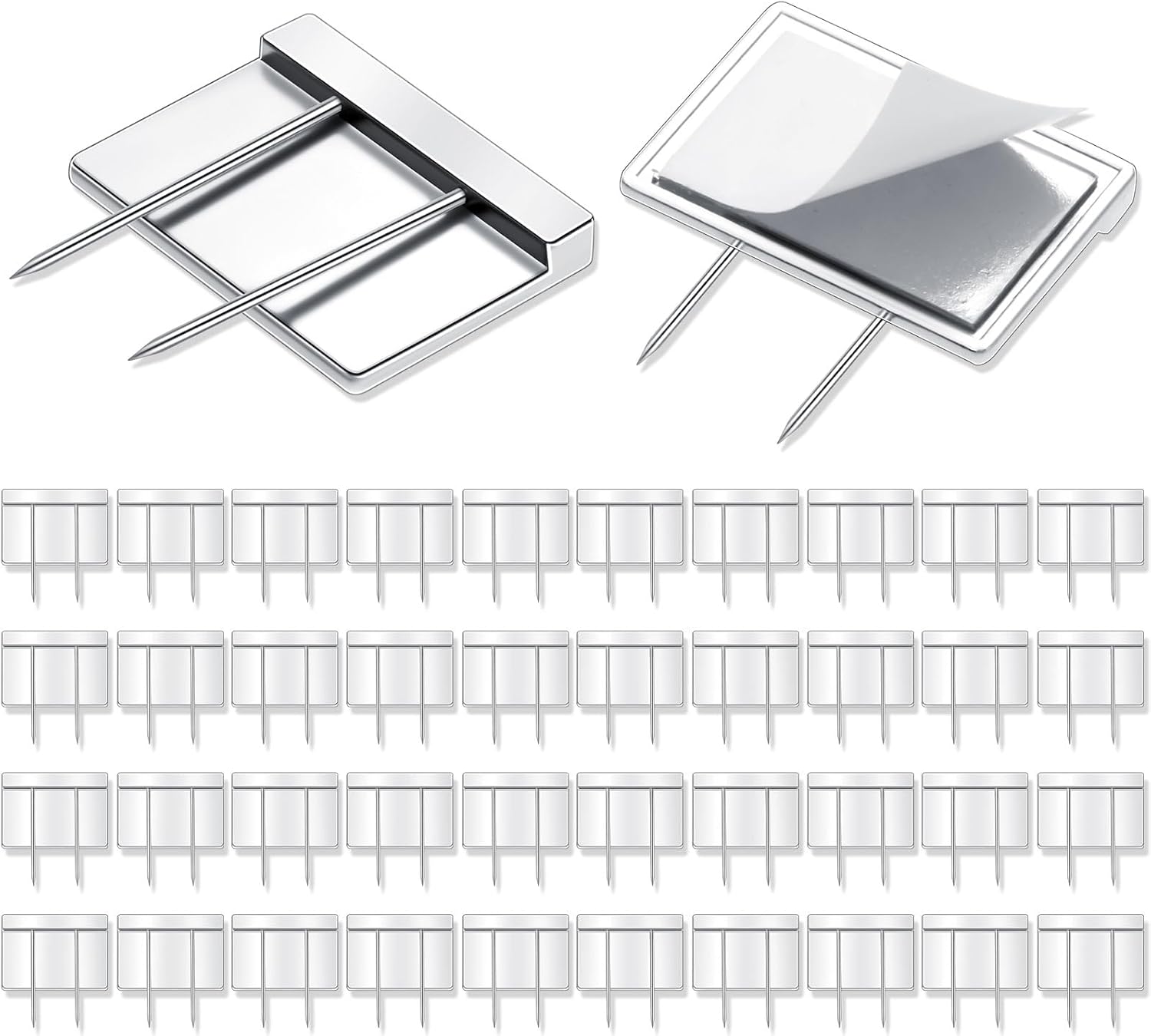 Amylove 40 Pcs Silver Cubicle Pins Partition Pins Fabric