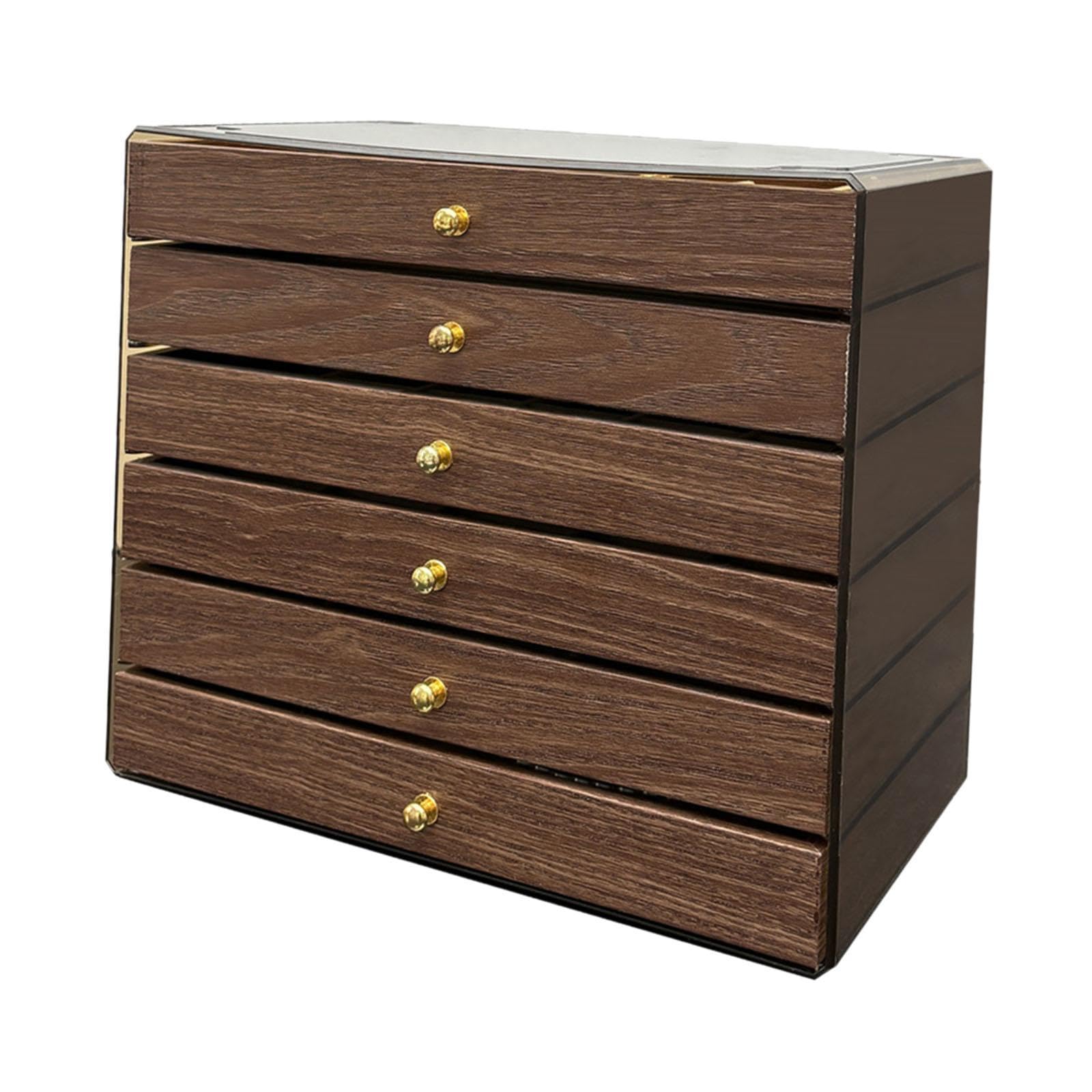 Porta Gioielli Scatola Gioielli Organizer Multilivello Contenitore Gioielli Cassettiera Coperchio Trasparente Realizzato in Legno E Velluto Morbido
