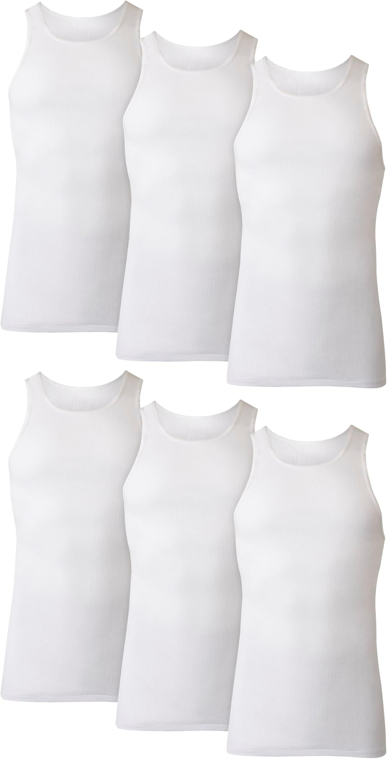Hanes Men's Tagless ComfortSoft Dyed Tank Undershirt, 6 Pack