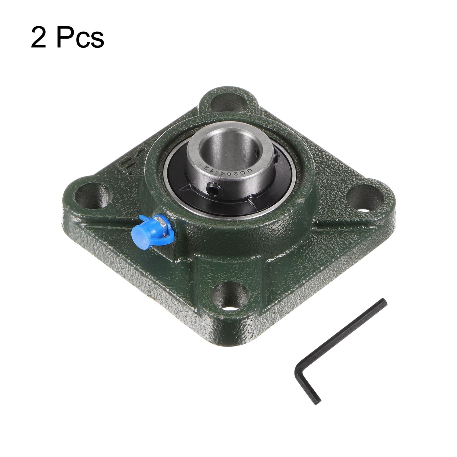 Produktbild von QUARKZMAN 2x Flanschlager SBPFL204-12 – 3/4" Bohrung, Stahlgehäuse, ABEC 3, Fettgefüllt, Für Landwirtschaft & Industrie