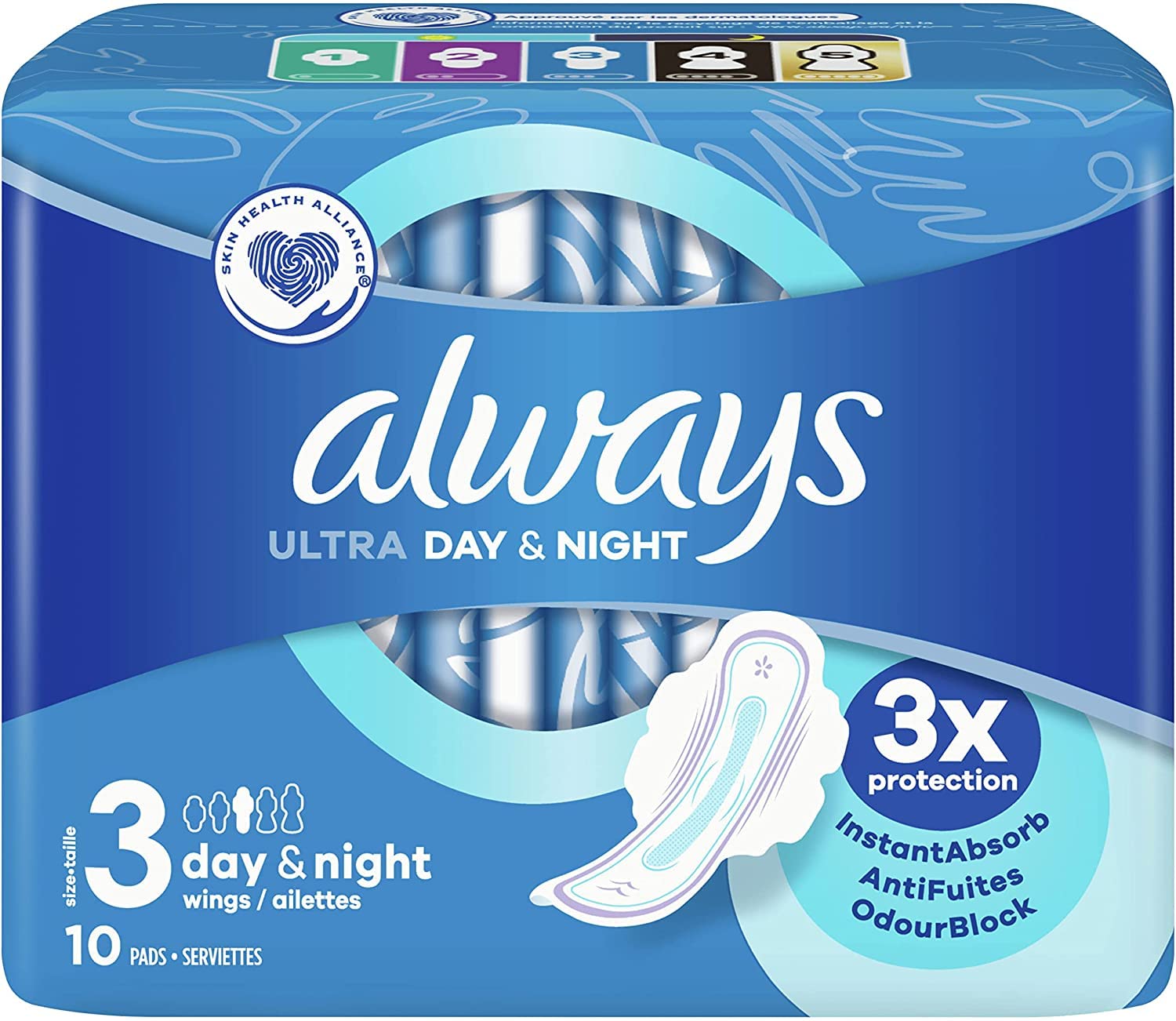 Always Ultra assorbenti igienici, misura 3, Day & Night, 160 tovaglioli (16 x 10 confezione), formato Eco, Max Comfort, super assorbenti e ultra sottili
