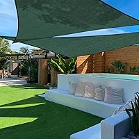 Vista 24 de TANG Vela de sombra triangular para sol de 8' x 8' x 8', toldo cubierta para patio, con bloqueo UV, tela permeable para pérgola, patio trasero